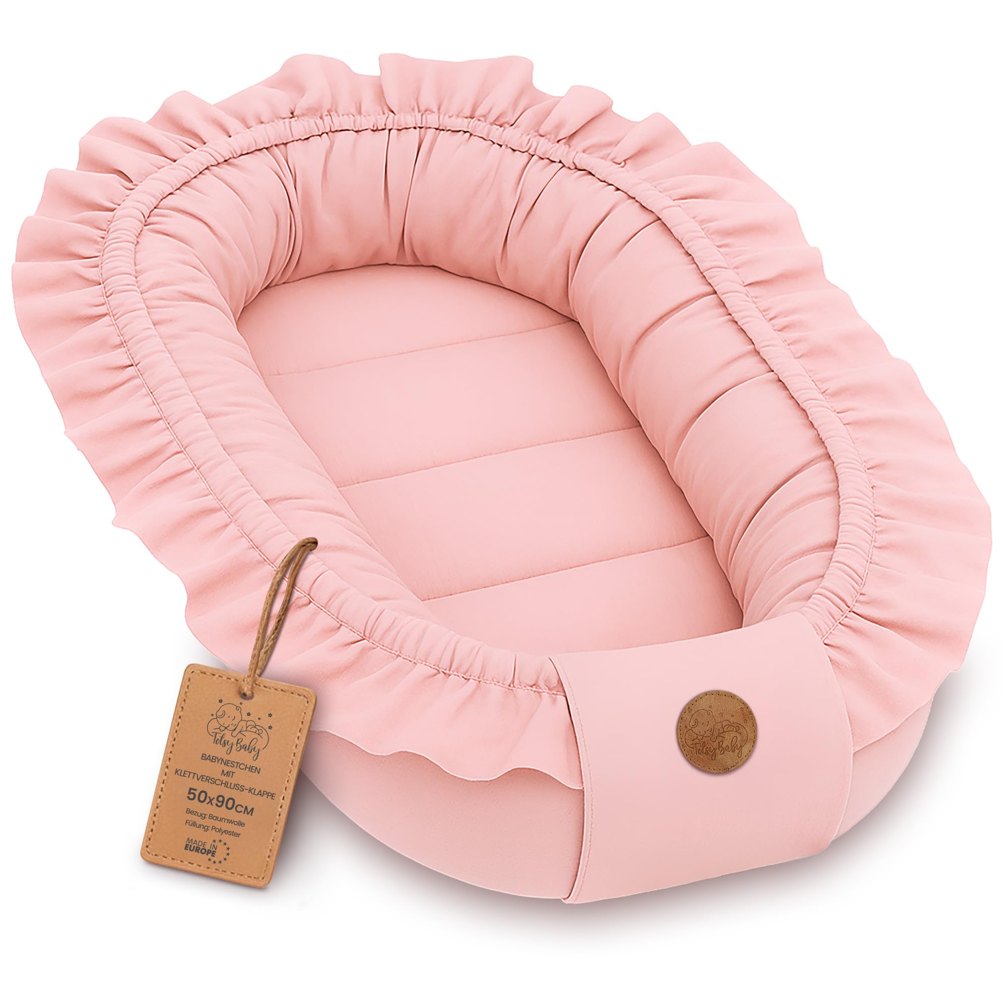 Babynest Babynestchen Neugeborene 90 x 50 cm baby nestchen tragbar nest für bett kinder kuschelnest coccon für Jungen und Mädchen