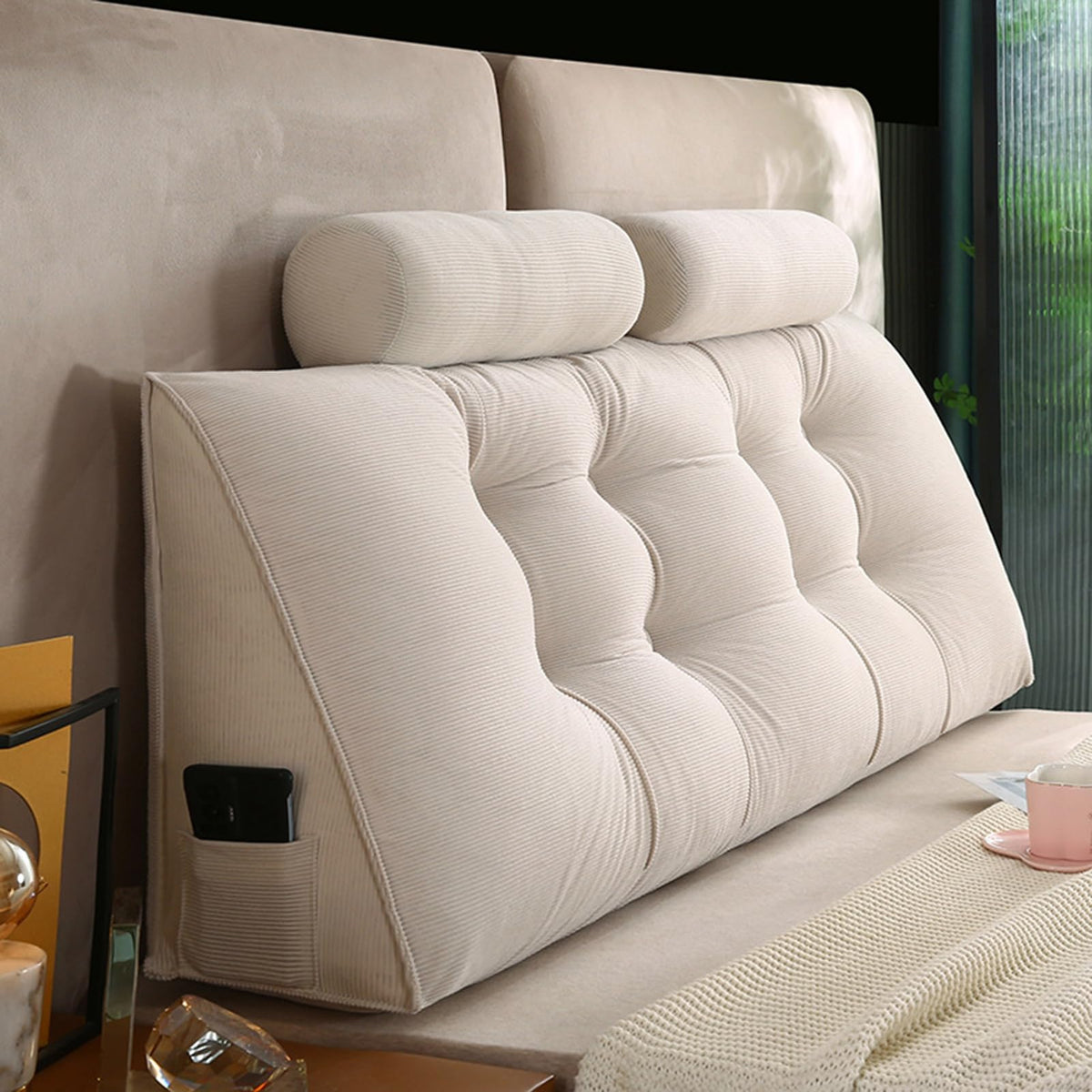 Rückenstützkissen mit Nackenkissen für Bett Bequemes Lendenkissen