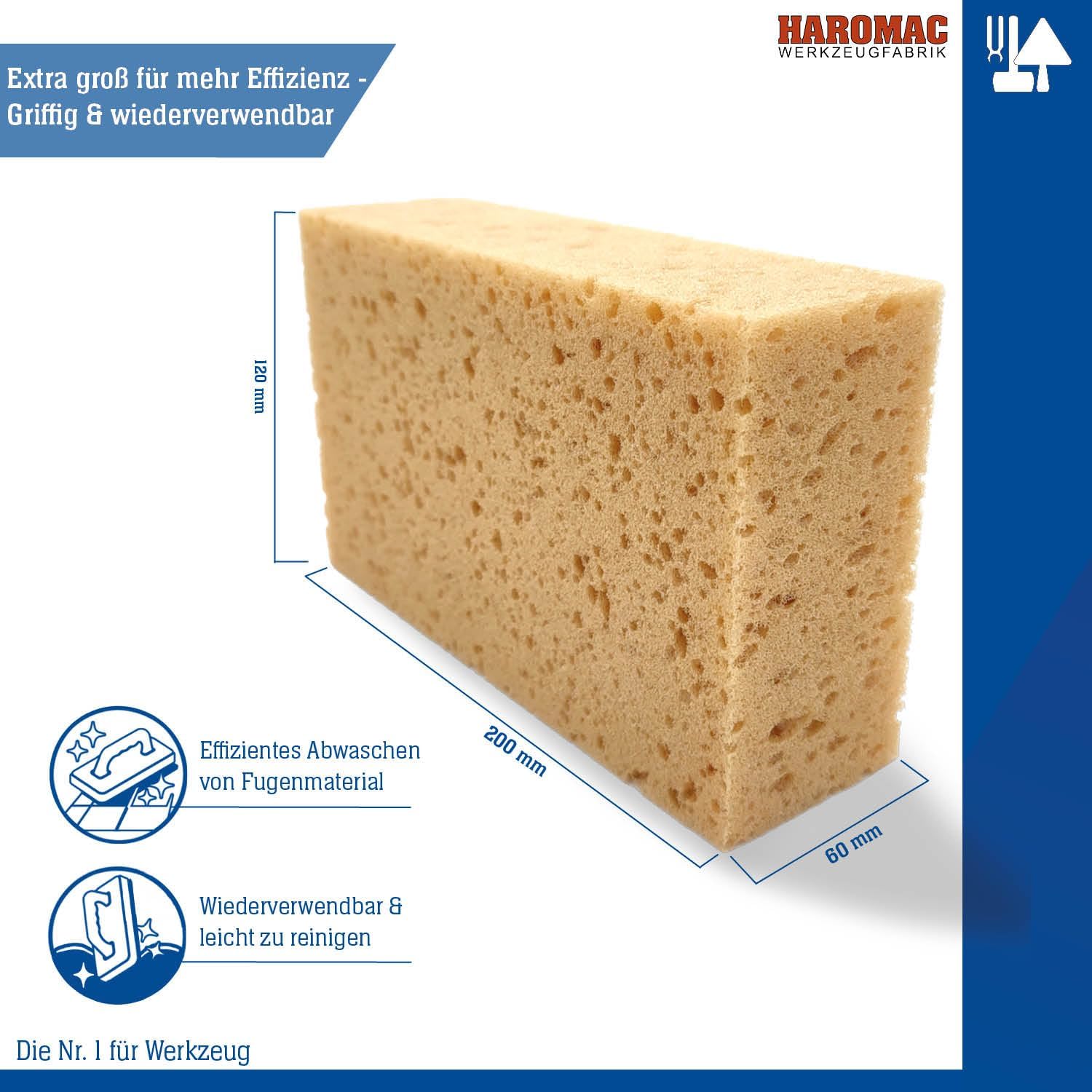 10 x Allzweckschwamm Made in Germany – 200x130mm | Fliesenschwamm, Hydroqualität, Abriebfest & saugstark, universelle Reinigung für Baustellen, KFZ & Haushalt | Beständig gegen Öle & Chemikalien