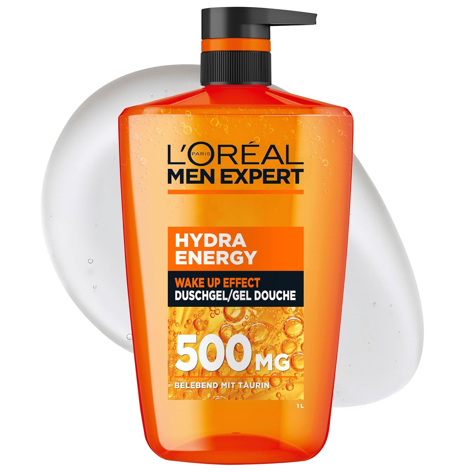 L'Oréal Men Expert 1L Duschgel und Shampoo für Männer, 3-in-1 Duschbad zur Reinigung von Körper, Haar und Gesicht, Herren Körperpflege für langanhaltende Frische mit Taurin, Hydra Energy, 1x1000 ml