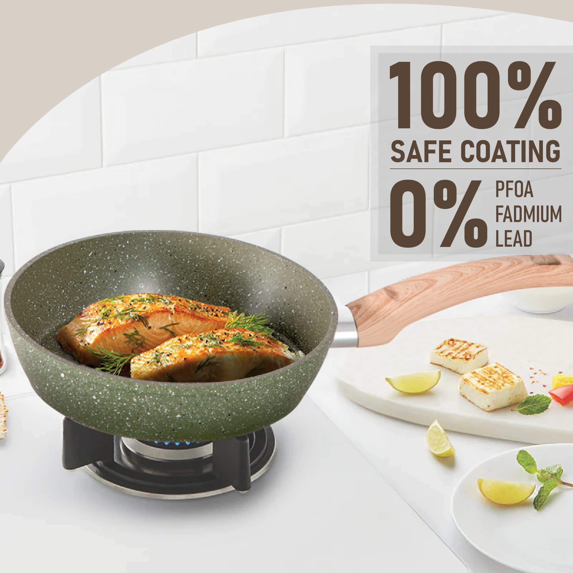 12-teiliges graues Granit-Kochtopfset, Non-Stick Pot Set und Pfannenset / NEU & OVP!