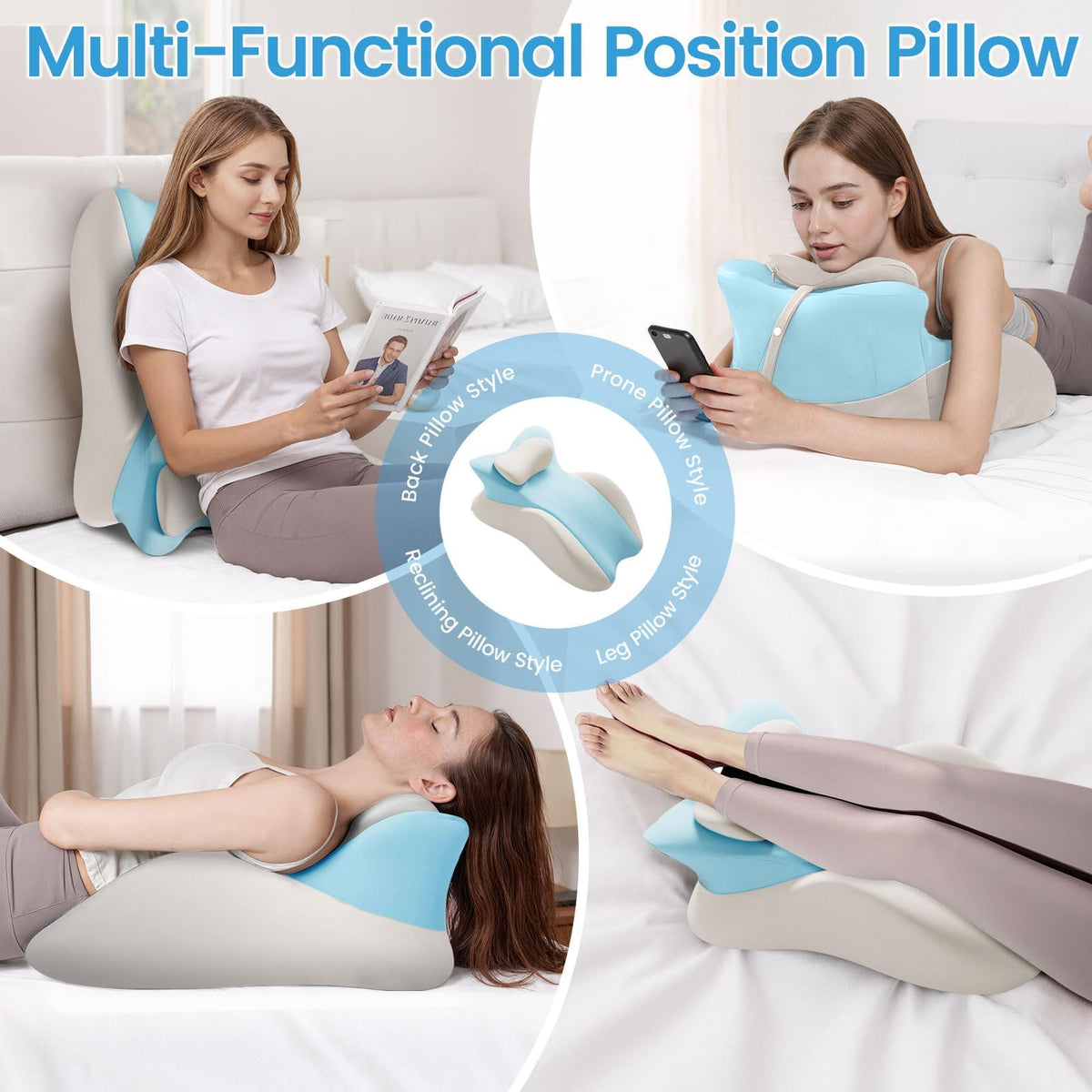 Keilkissen, Lesekissen Entspannungskissen für Bett, Sofa und Boden
