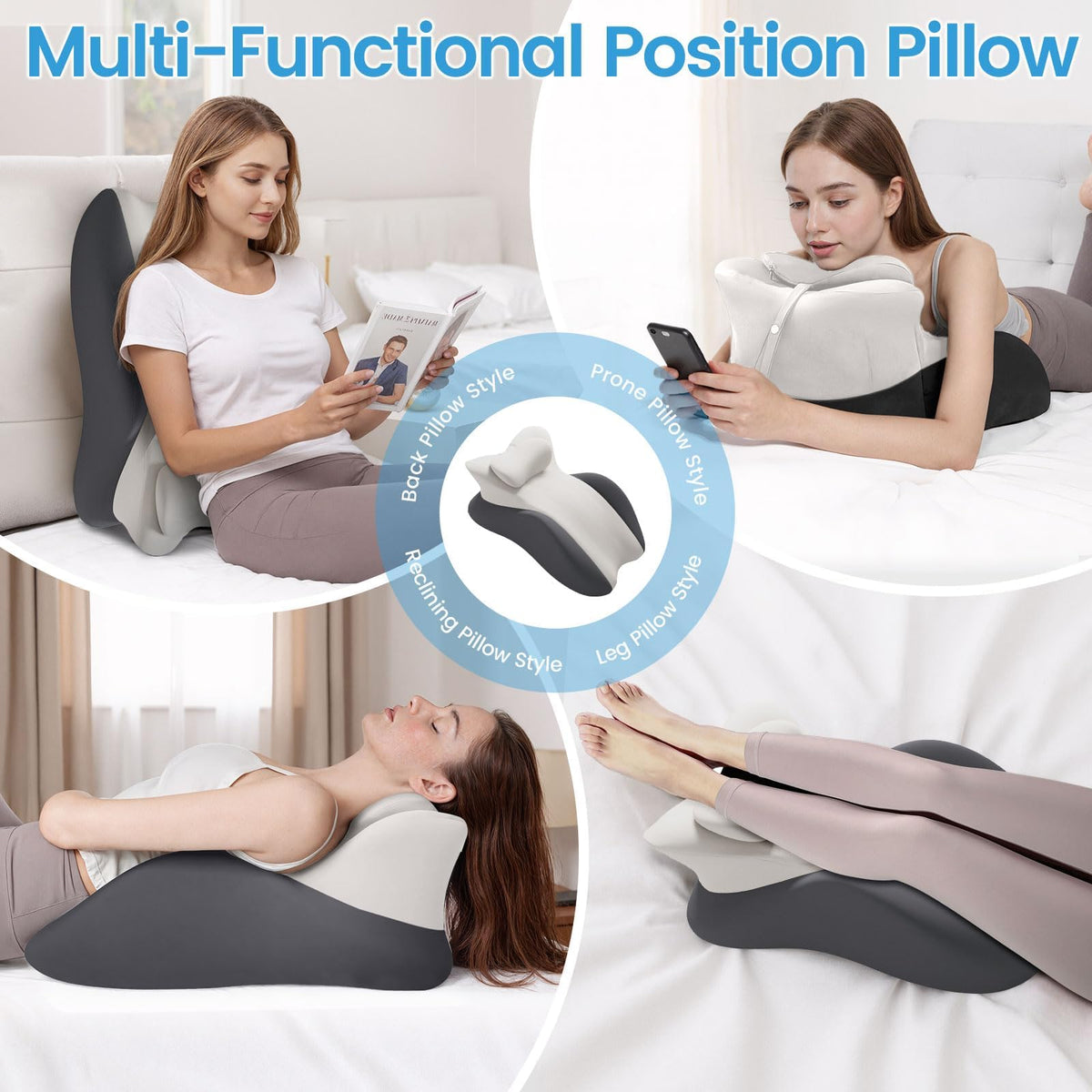 Keilkissen, Lesekissen Entspannungskissen für Bett, Sofa und Boden