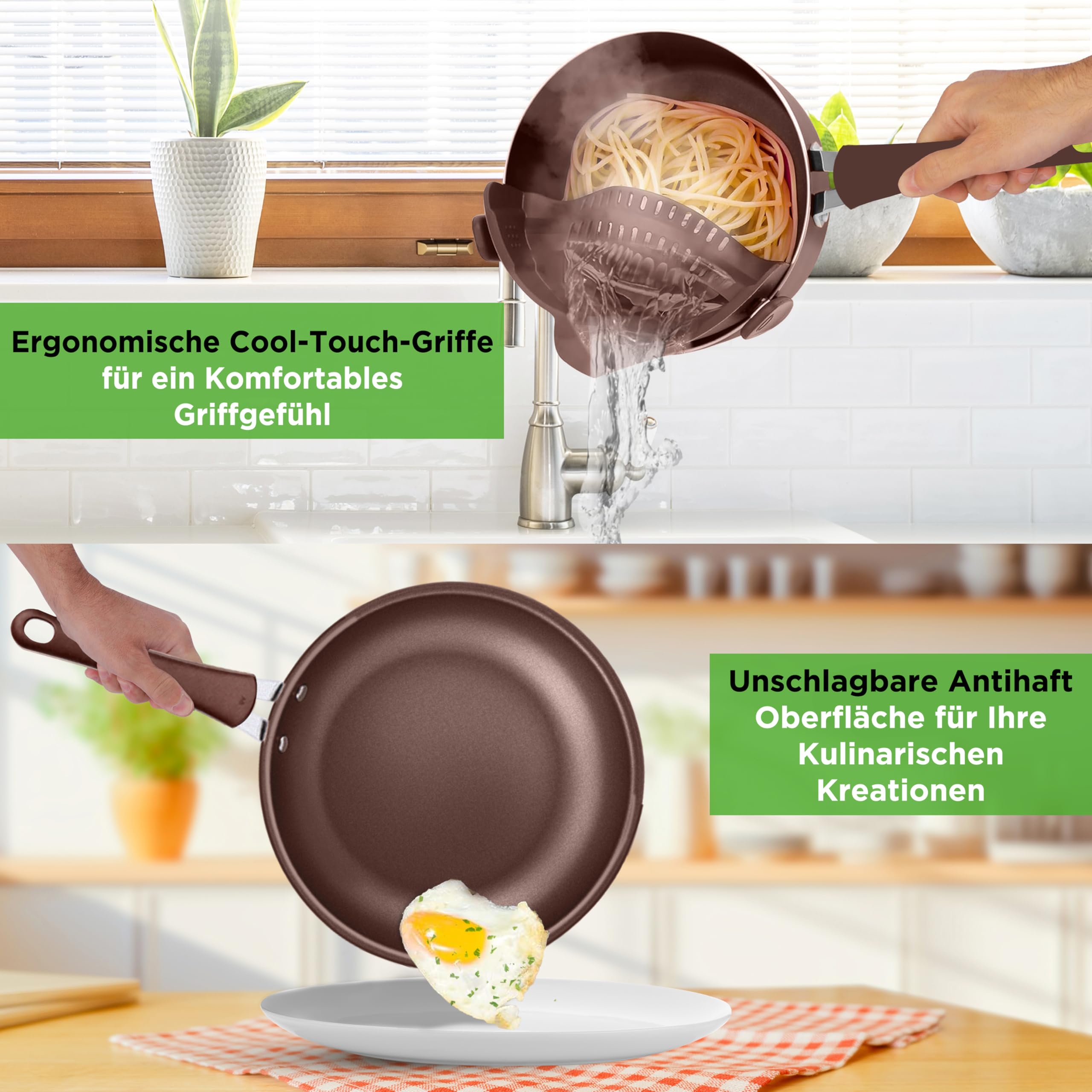 Induktions-Saucepan-Set, 14 Stück, Non-Stick-Beschichtung, Töpfe & Pfannen PFOA/PFOS frei, Kochtopf-Set, Küchenset, Edelstahl, Aluminium - Hochwertiges Kochgeschirr / NEU & OVP!