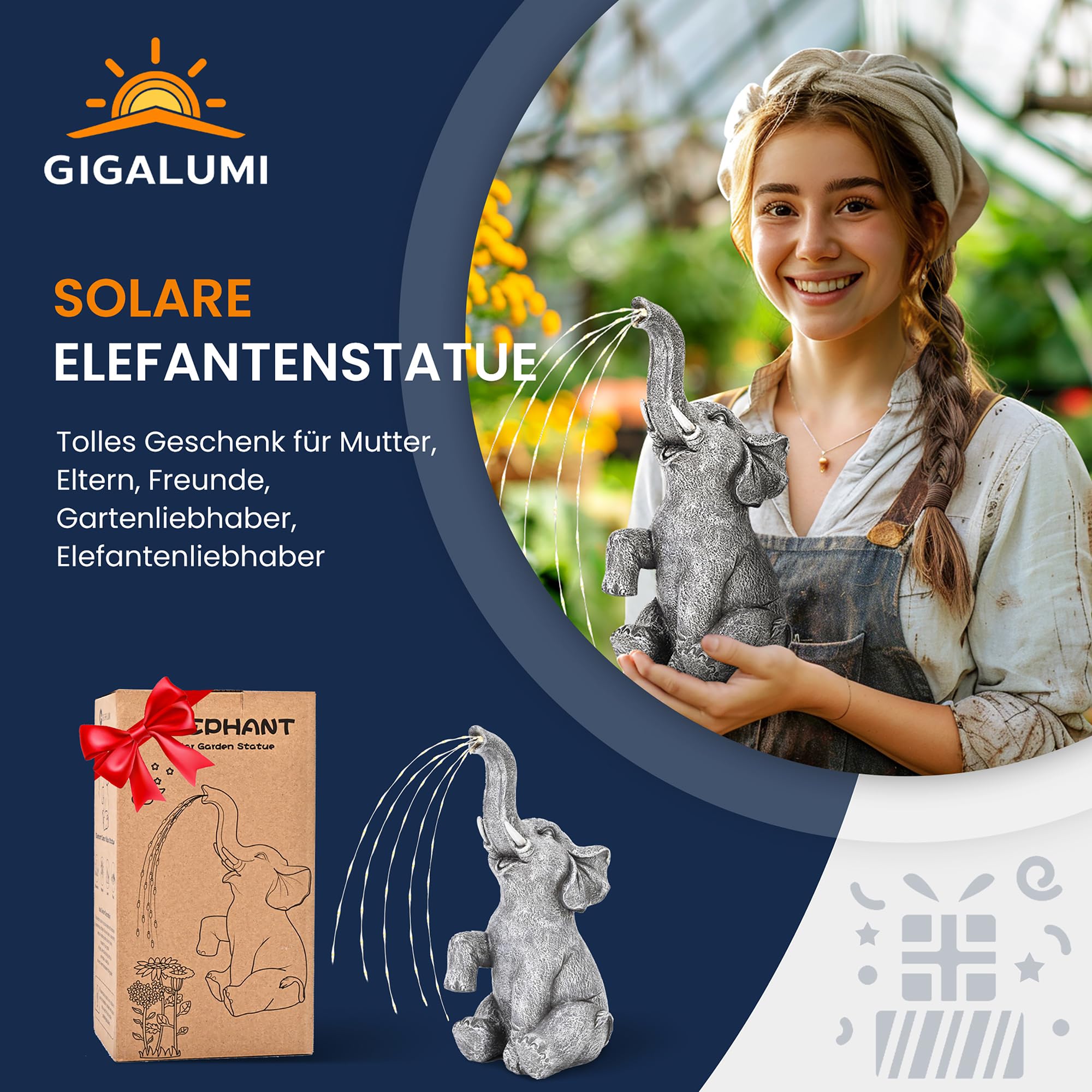 Solar Statuen Gartendeko, Bär Mutter und Bär Kind umarmen Sich, Geburtstagsgeschenk für Frauen, Geschenke für Mama, Wetterfest Gartendeko für Terrasse, draußen, Hof