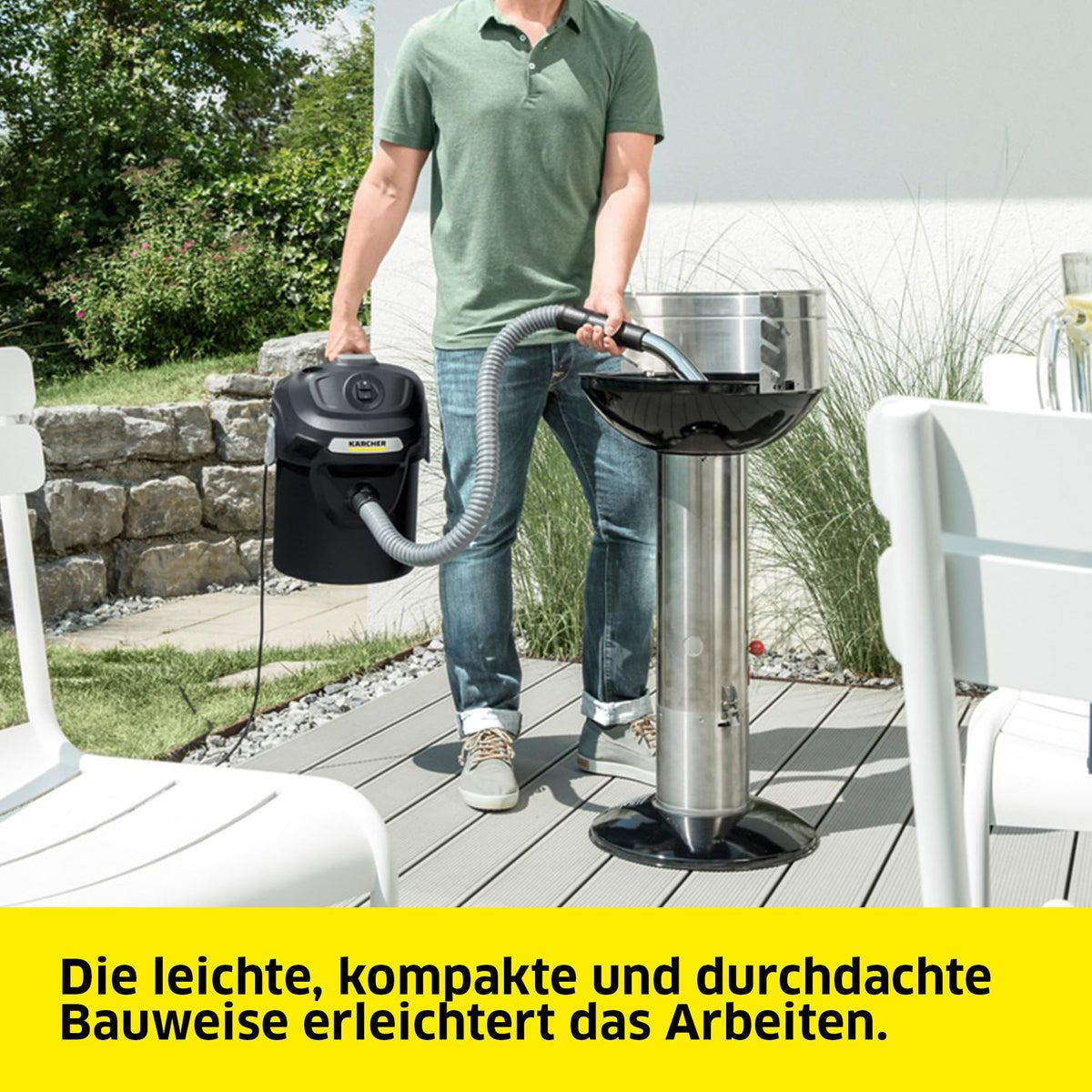KÄRCHER Premium Aschesauger und Trockensauger Beutellos Schwarz/Silber Ideal für die Reinigung von Kaminen Pelletöfen und Grills