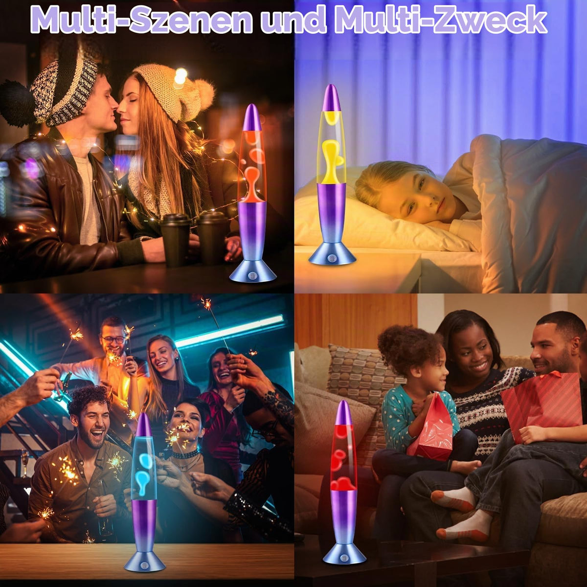 Lavalampe Große mit 17 Farbwechsel und Fernbedienung 40 cm