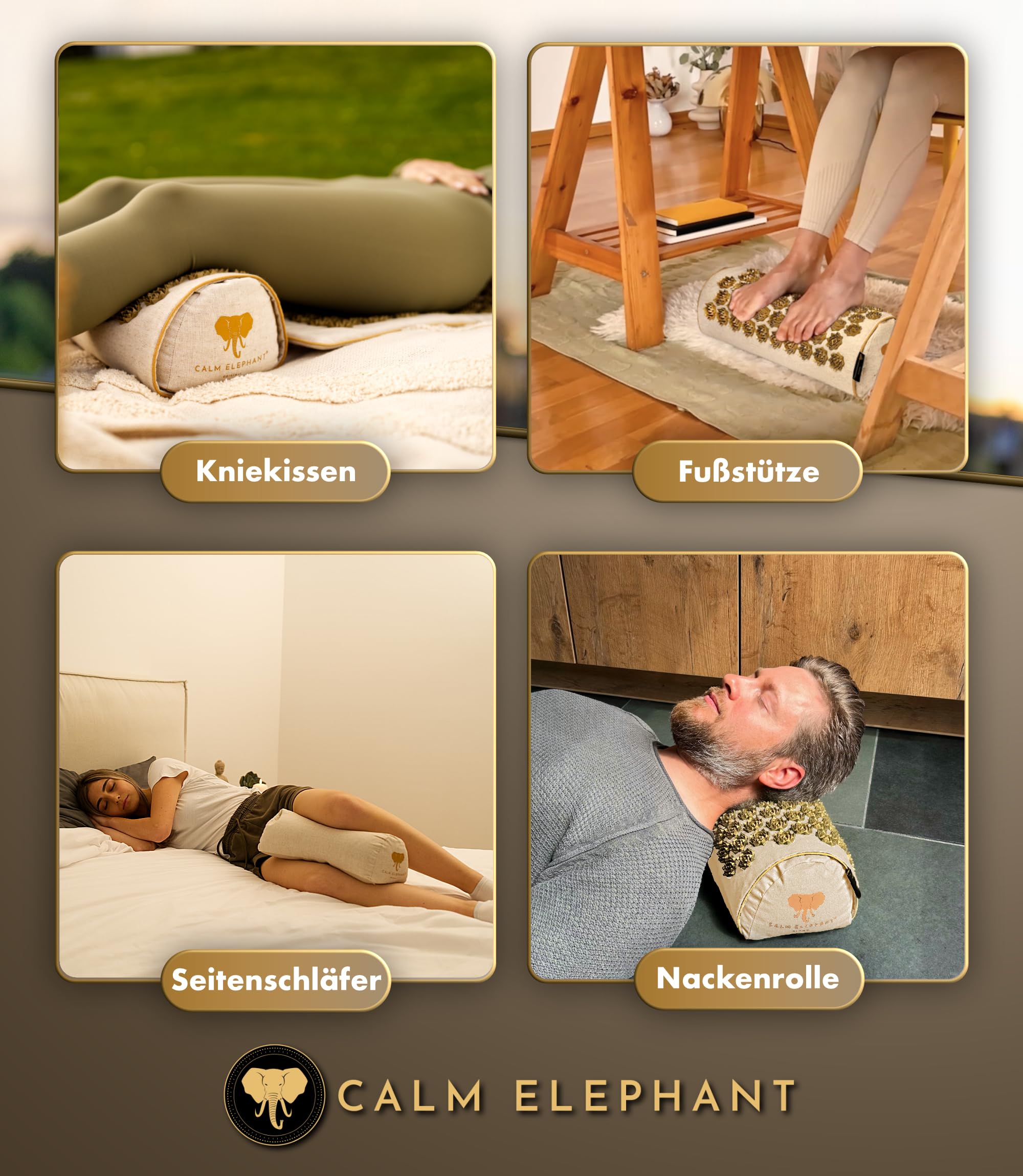 Echte Akupressurmatte mit Kissen XXL Set aus 5 Massagematten Rückenspannung Entlastung Akupunkturmatte mit Wärmefunktion, Lumbalkissen, Doormatte & Tasche, Grau