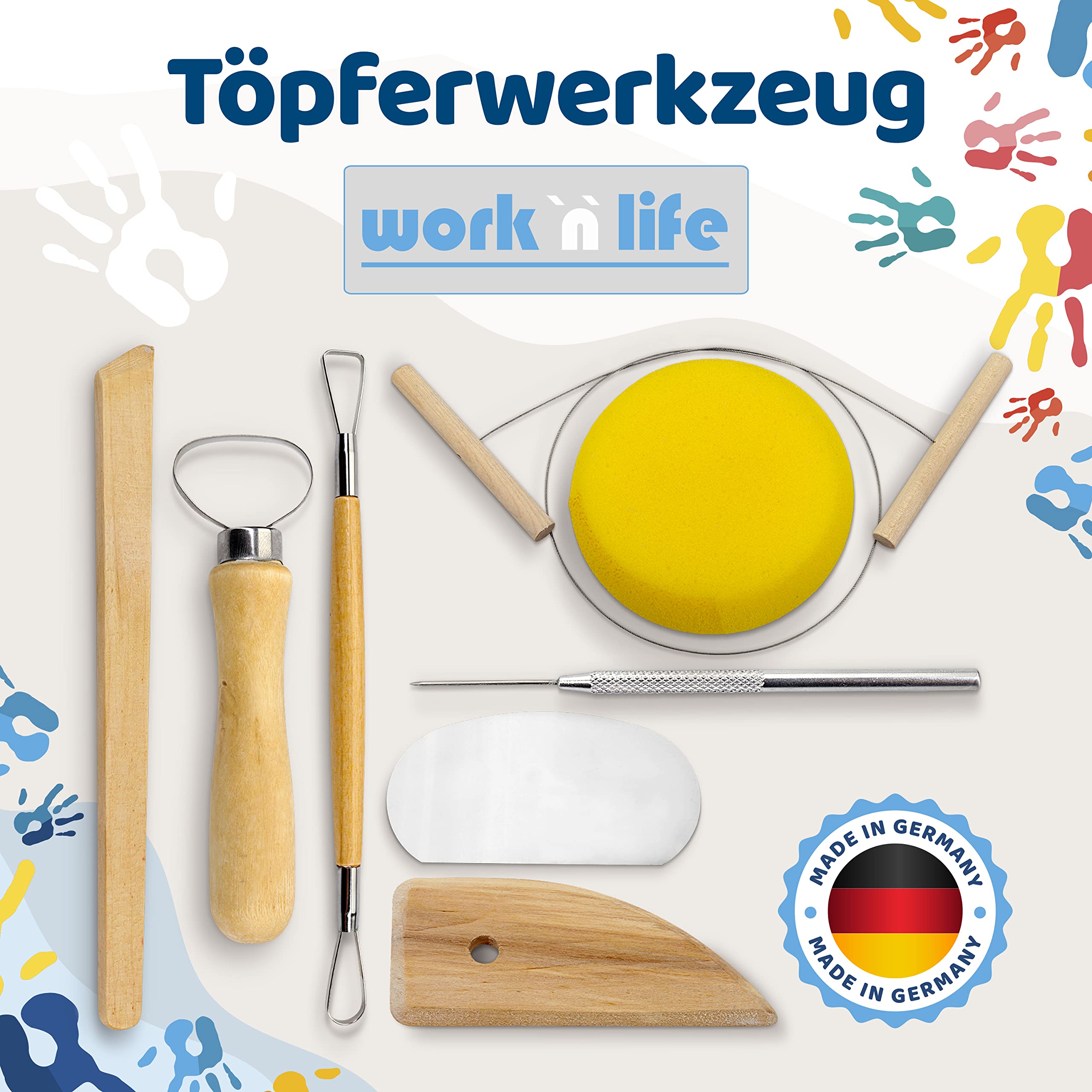 Selbsttrocknender Ton  – Bastelton lufthärtend – extra stabil mit Bindemittel – für Kinder & Einsteiger