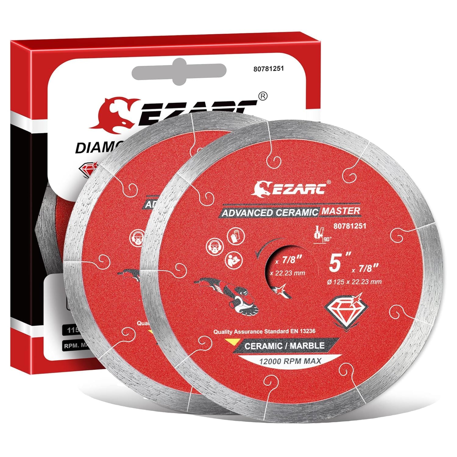 Diamantschneidscheiben 125mm Extra Thin Diamond Disc Cutting Disc für Fliesen Keramik Marmor Nass oder Trockenschnitt