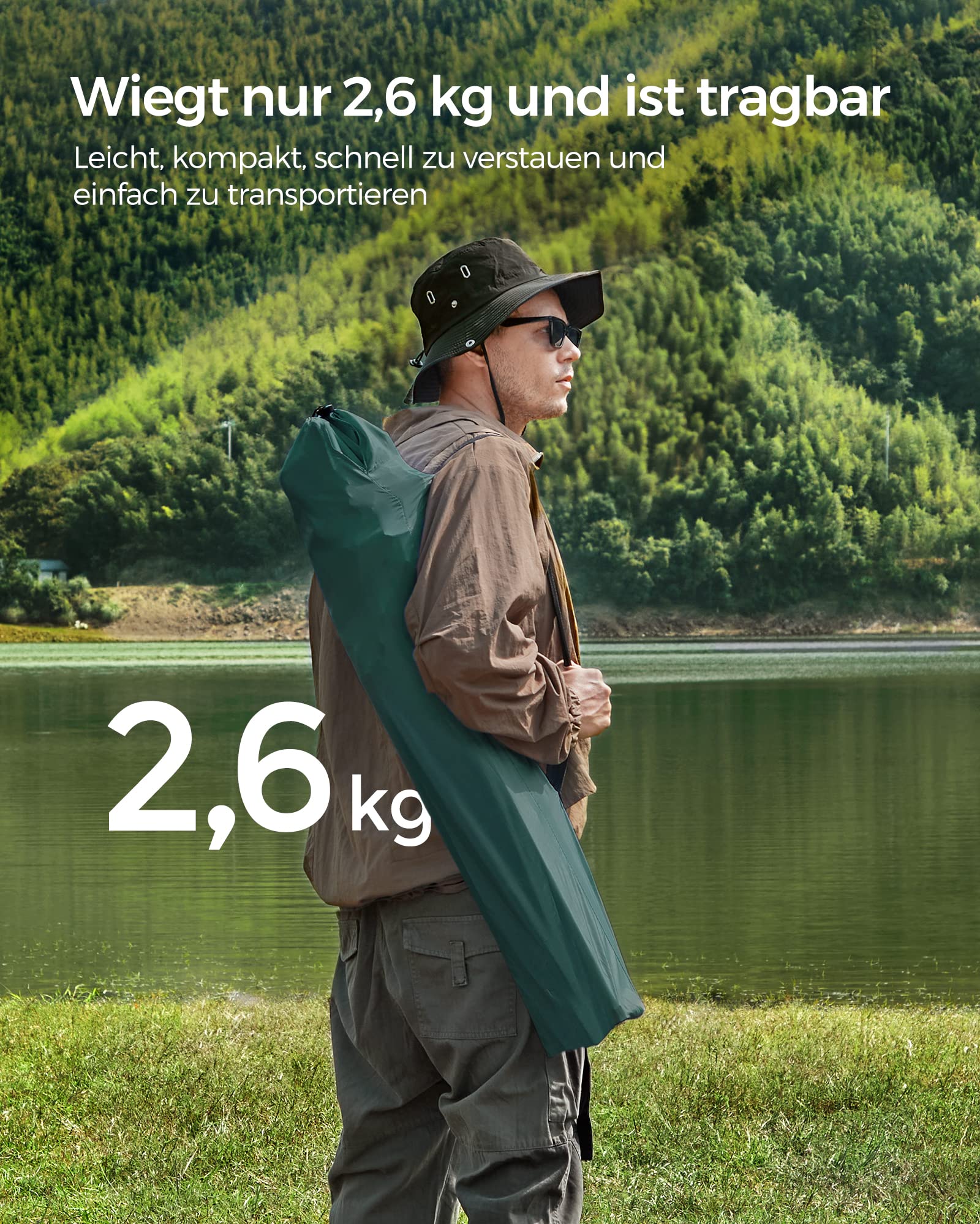 2er Set Klappstuhl Campingstuhl Bequeme Schwerlaststruktur bis 150kg belastbar mit Getränkehalter Outdoor Stuhl