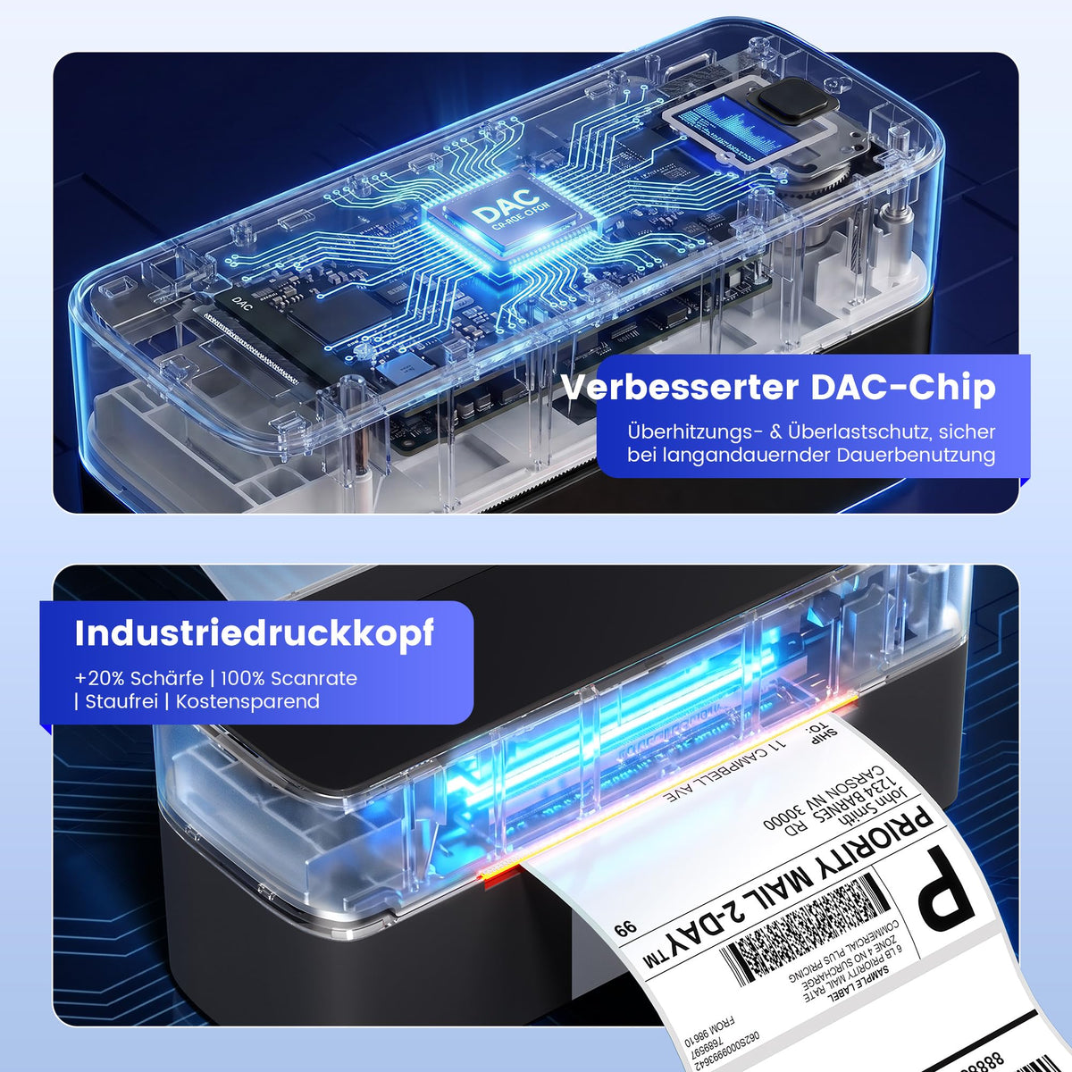 Bluetooth DHL Etikettendrucker, Label Printer - Thermodrucker