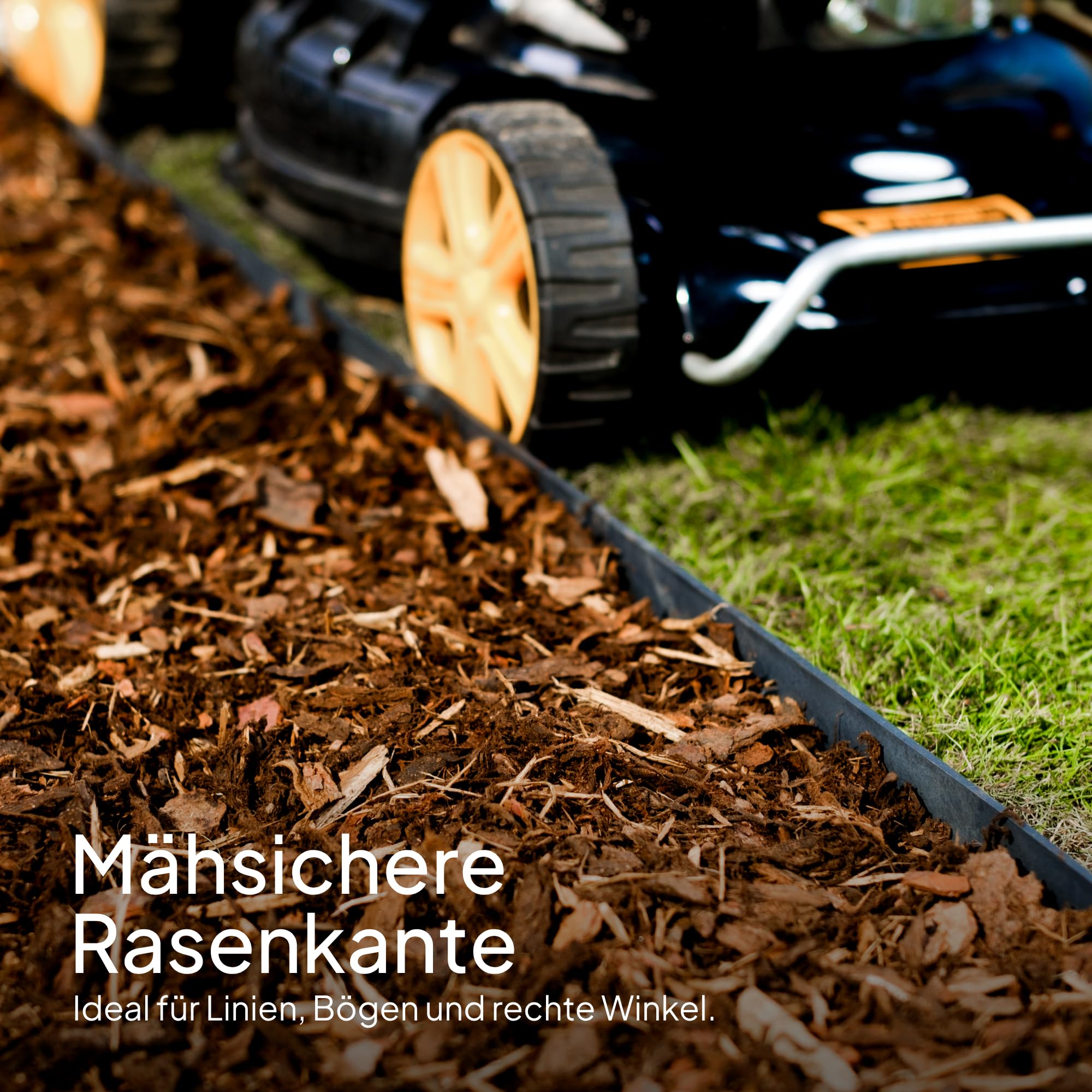 Flexible Rasenkante Kunststoff 24 m - Pflasterkante mit 50 Erdanker - Mähkante aus recyceltem Plastik - Sehr gut Rasenkantensteine zu verarbeiten, min. 25 Jahre Lebensdauer