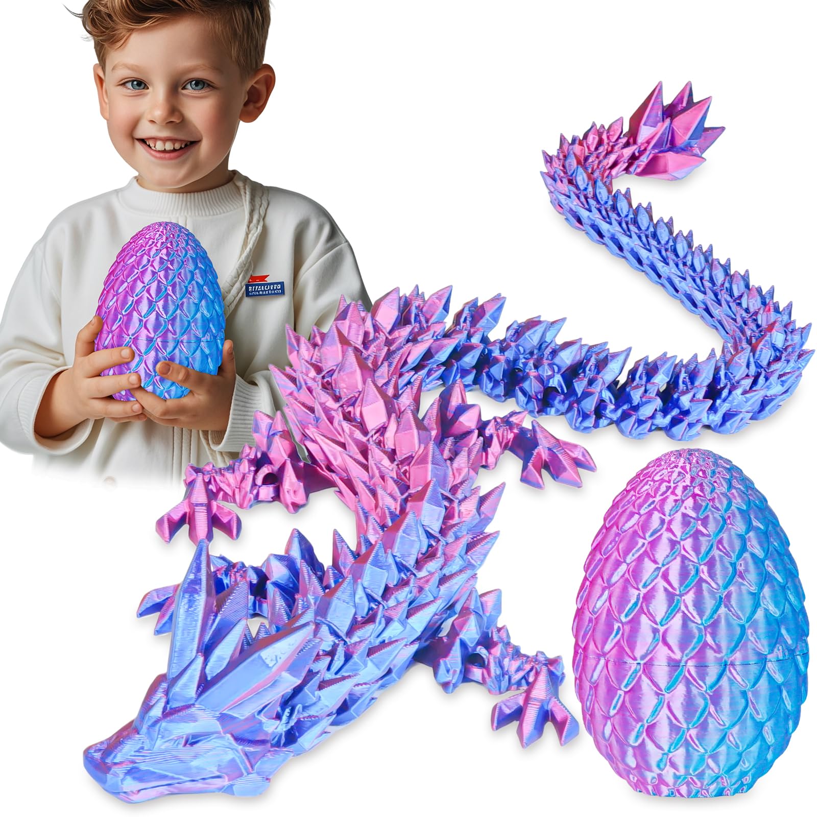 Überraschungseier - Drachenei mit Drachen im Inneren, Geschenke für Kinder und Erwachsene, 3D-gedrucktes Fidget-Spielzeug, perfekt für Weihnachten, Ostern, Geburtstage, Dekoration, Stressabbau