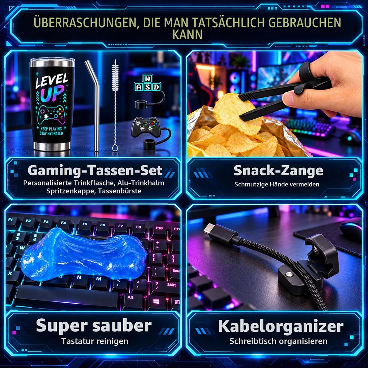 Gaming Adventskalender 2026 Teenager mit Umfangreiches Gamer Geschenkset