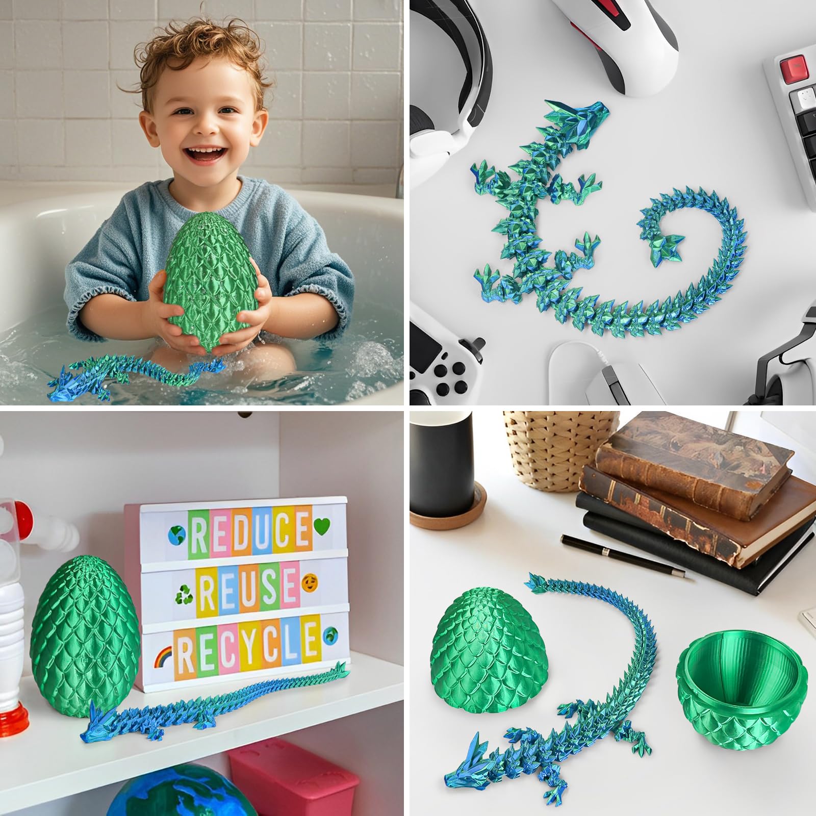 Überraschungseier - Drachenei mit Drachen im Inneren, Geschenke für Kinder und Erwachsene, 3D-gedrucktes Fidget-Spielzeug, perfekt für Weihnachten, Ostern, Geburtstage, Dekoration, Stressabbau