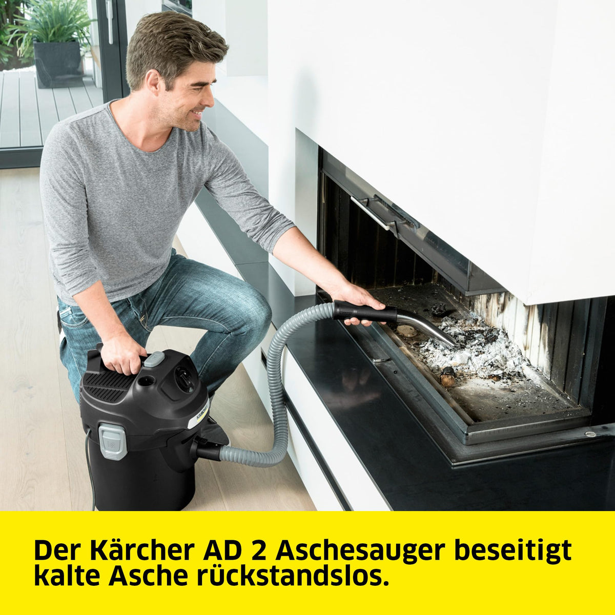 KÄRCHER Premium Aschesauger und Trockensauger Beutellos Schwarz/Silber Ideal für die Reinigung von Kaminen Pelletöfen und Grills