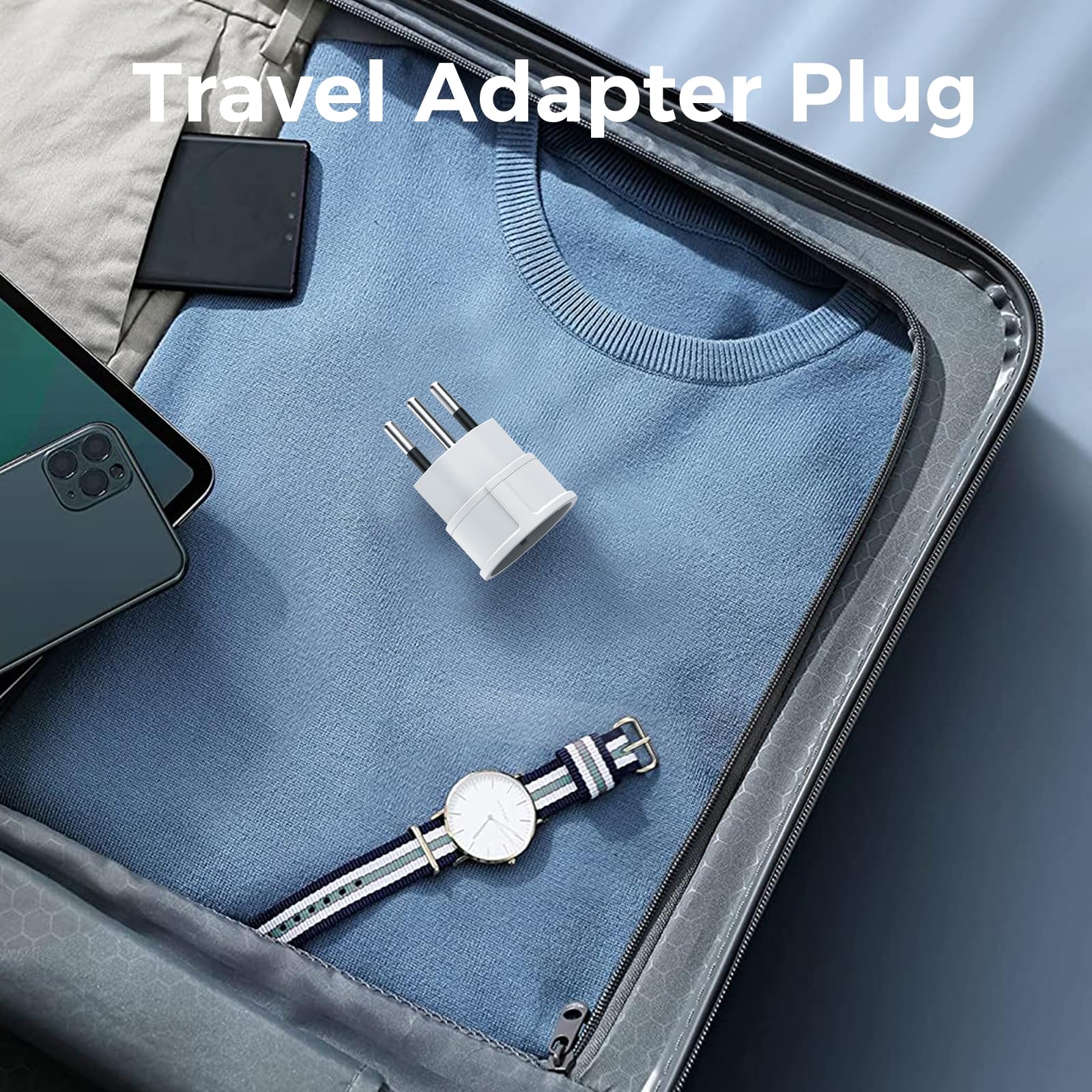 Reiseadapter Schweiz auf EU Adapterstecker, 3 Stück Schweiz auf EU Reisestecker Adapter, Liechtenstein auf EU Adapterstecker 3 poliger Schweizer Stecker auf 2 polige DE Buchse Schweizer Steckdose