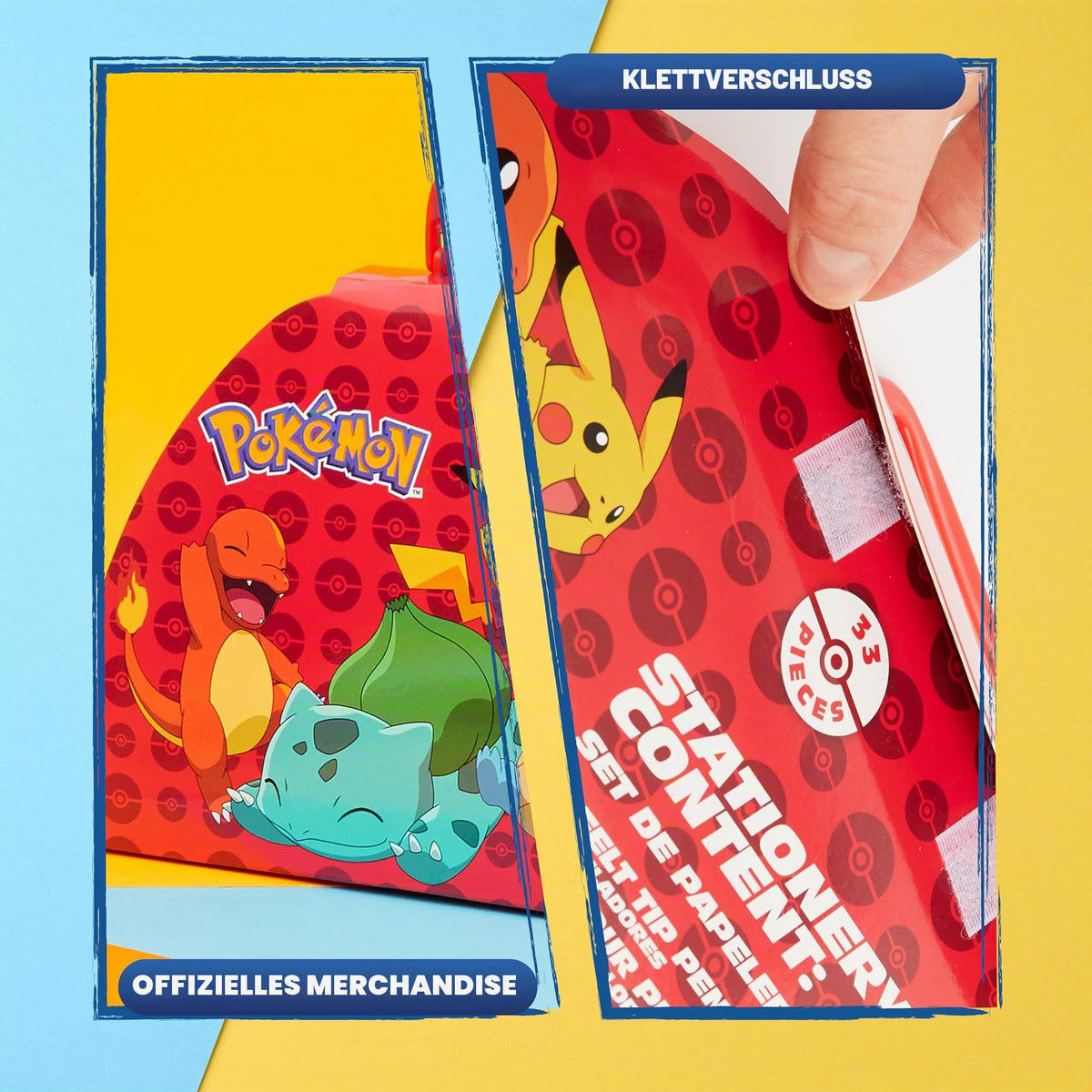 Pokemon Malkoffer Kinder Bastelset Malen Set mit Wasserfarben Filzstifte Buntstifte Wachsmalstifte Pikachu Geschenke für Kinder