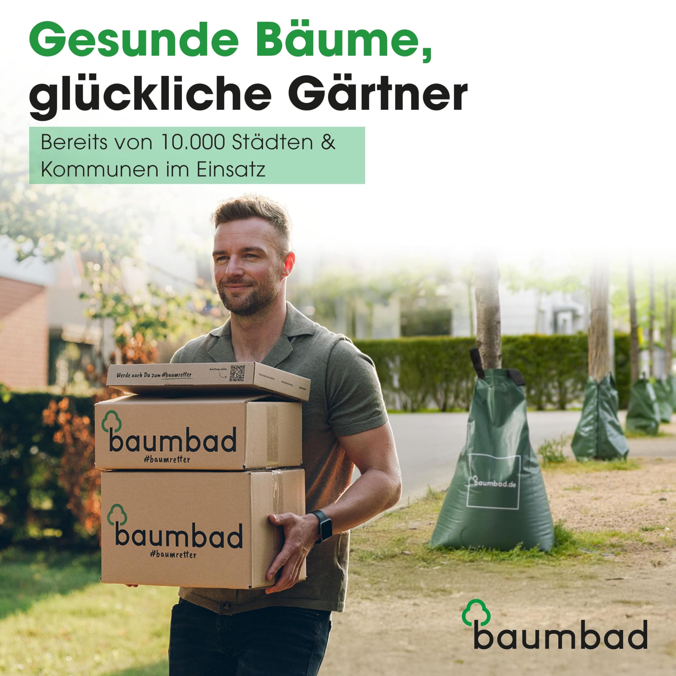 Premium Bewässerungsring 55 Liter, PVC UV Beständig, Baumring zur Bewässerung in Braun