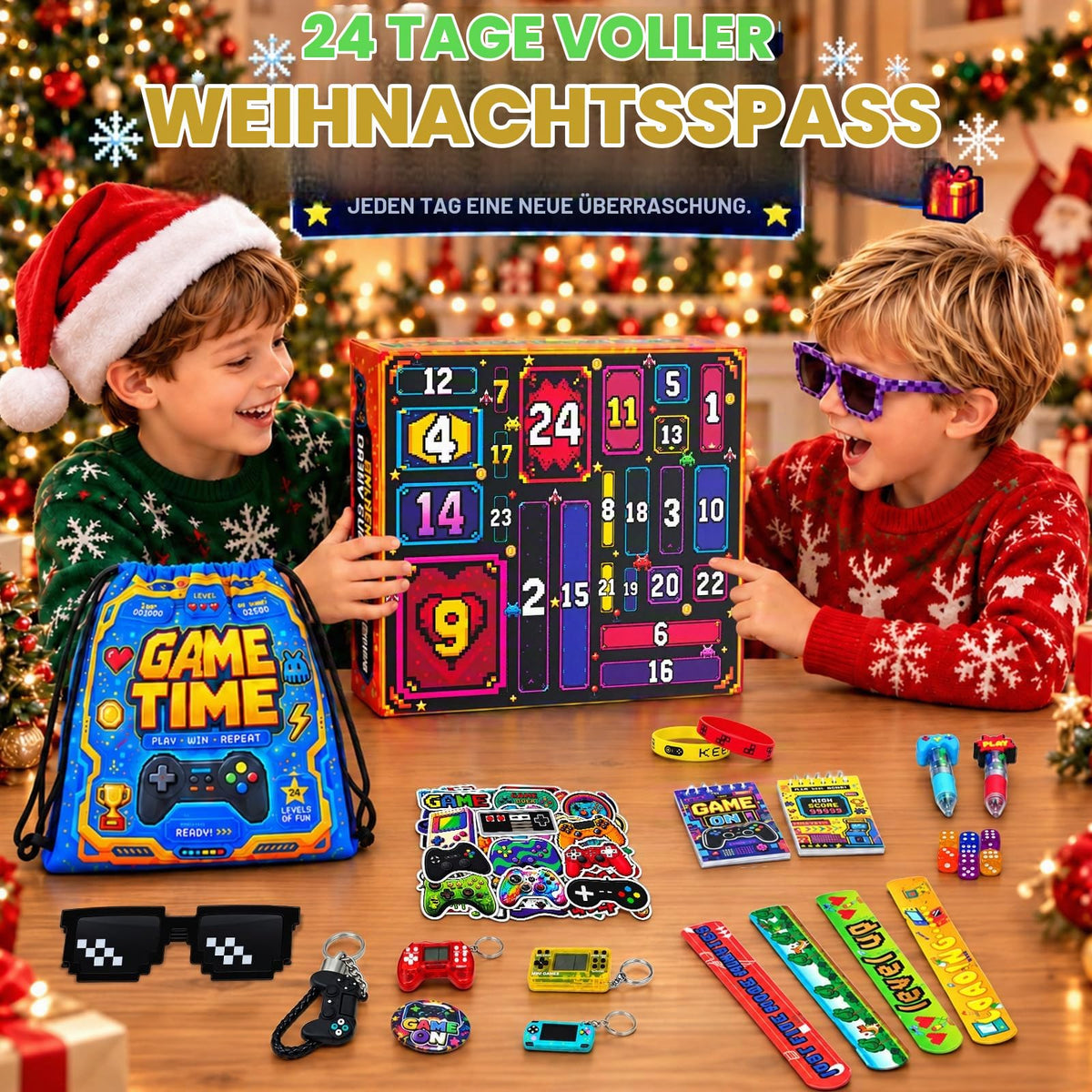 Gaming Adventskalender 2026 Teenager mit Umfangreiches Gamer Geschenkset