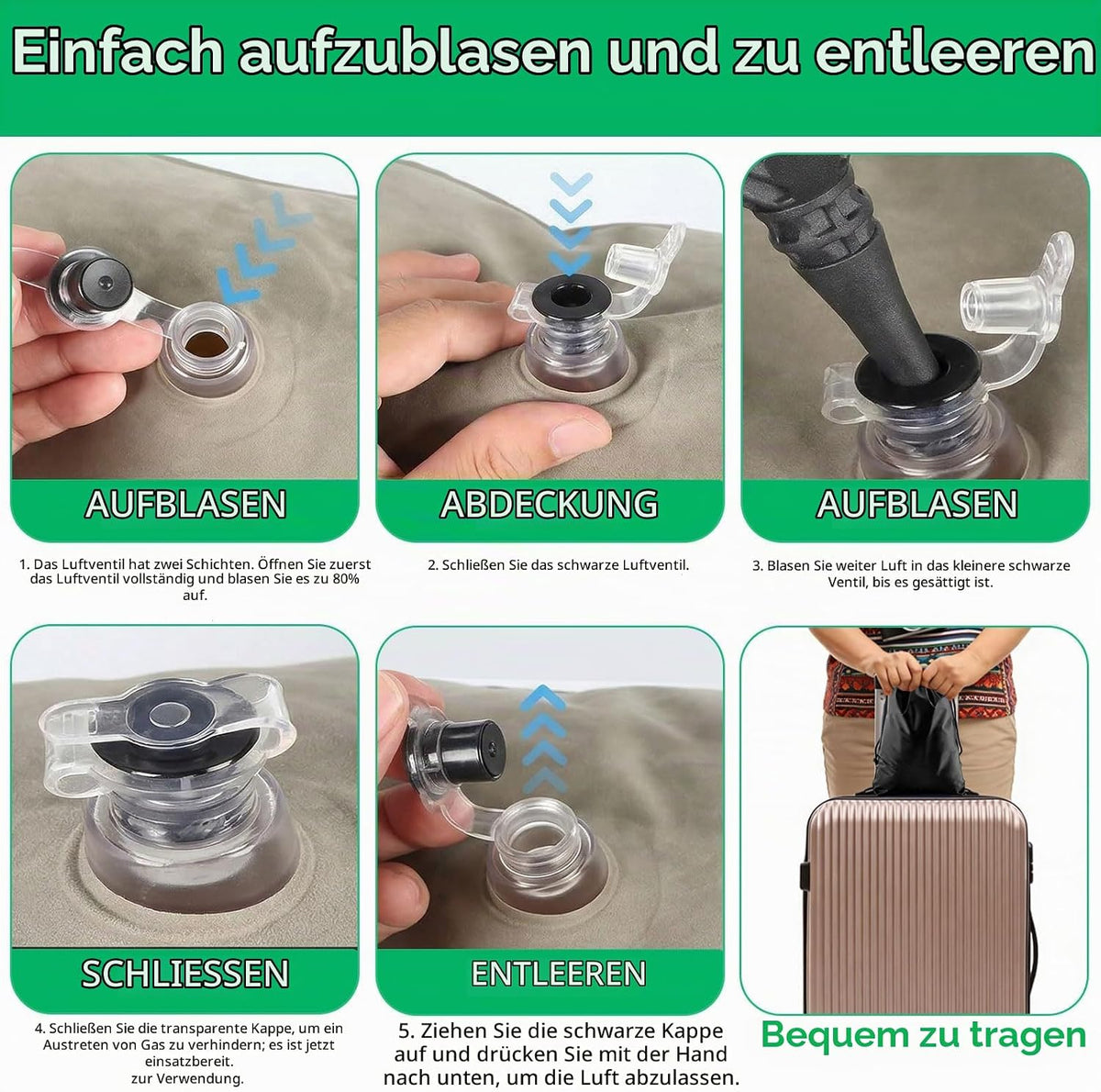 Venenkissen Beinhochlagerungskissen Aufblasbar zur Hochlagerung der Beine