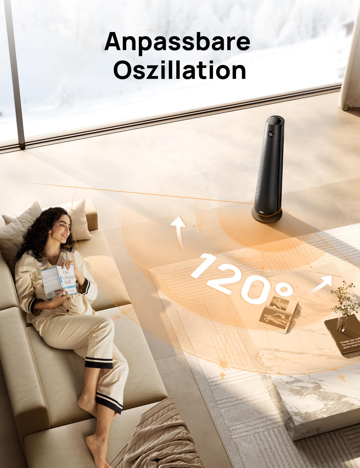 Heizlüfter Energiesparend, 2000W Elektrische Heizung mit Fernbedienung, 25 dB Leise,120° Oszillation, Thermostat, 5 Heizstufen & 3 Lüfterstufen, 7-facher Schutz, 12H Timer, PTC Keramik Heizlüfter