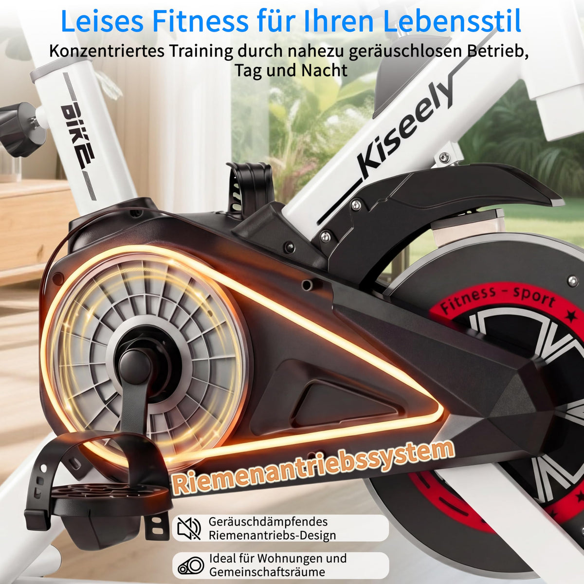 Heimtrainer Fahrrad, Leises Fitnessbike mit einstellbarem Magnetwiderstand, Indoor Cycling Bike mit LCD-Display, Ergonomischer Komfortsattel für Home Gym Indoor Cycling