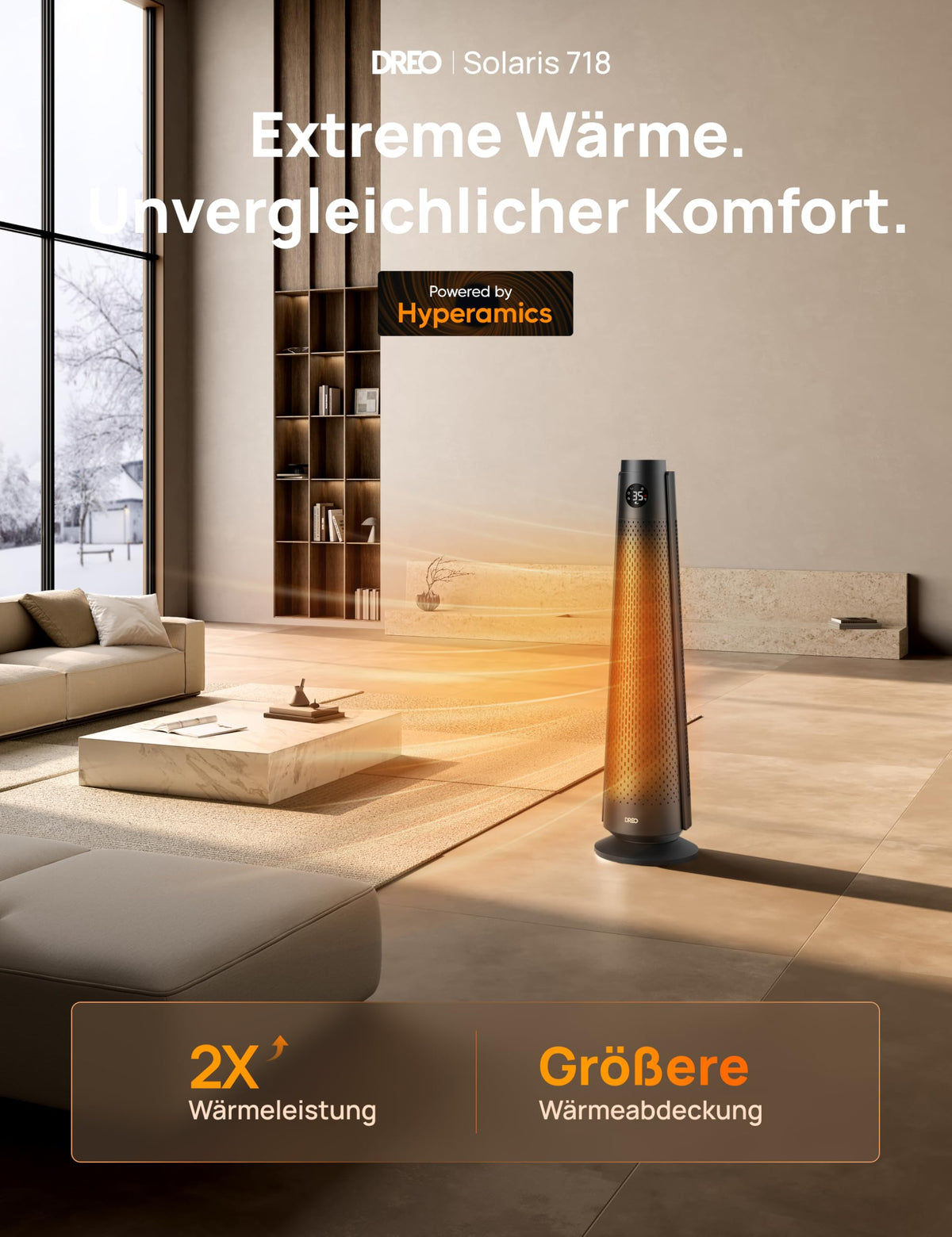 Heizlüfter Energiesparend, 2000W Elektrische Heizung mit Fernbedienung, 25 dB Leise,120° Oszillation, Thermostat, 5 Heizstufen & 3 Lüfterstufen, 7-facher Schutz, 12H Timer, PTC Keramik Heizlüfter