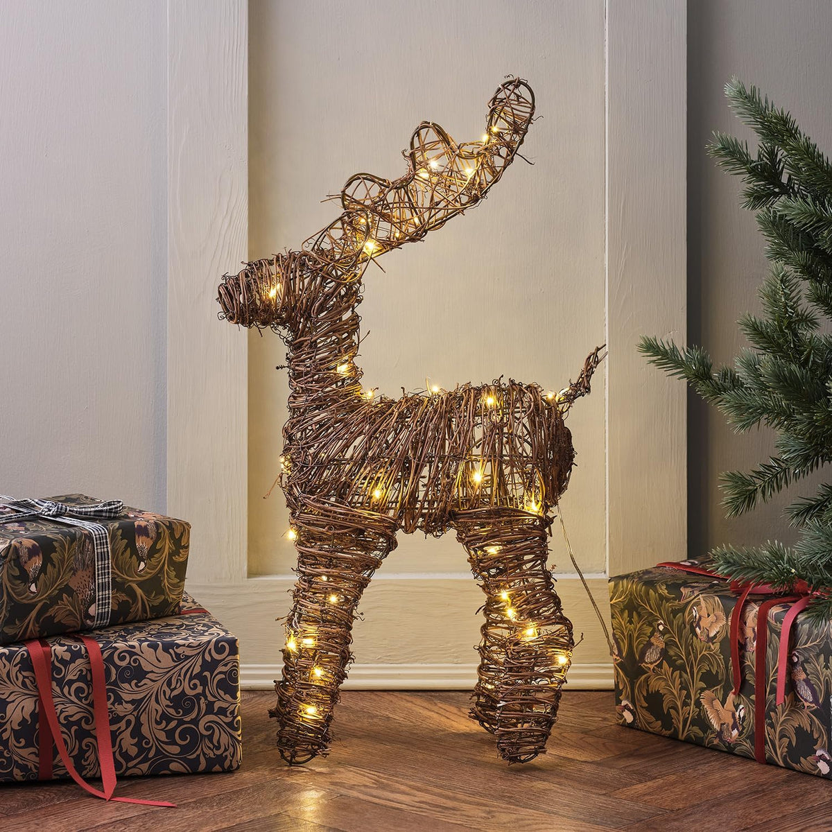 LED Rentier Figur Timer Weihnachtsbeleuchtung Innen Weihnachtsfigur Rentier Deko Innen