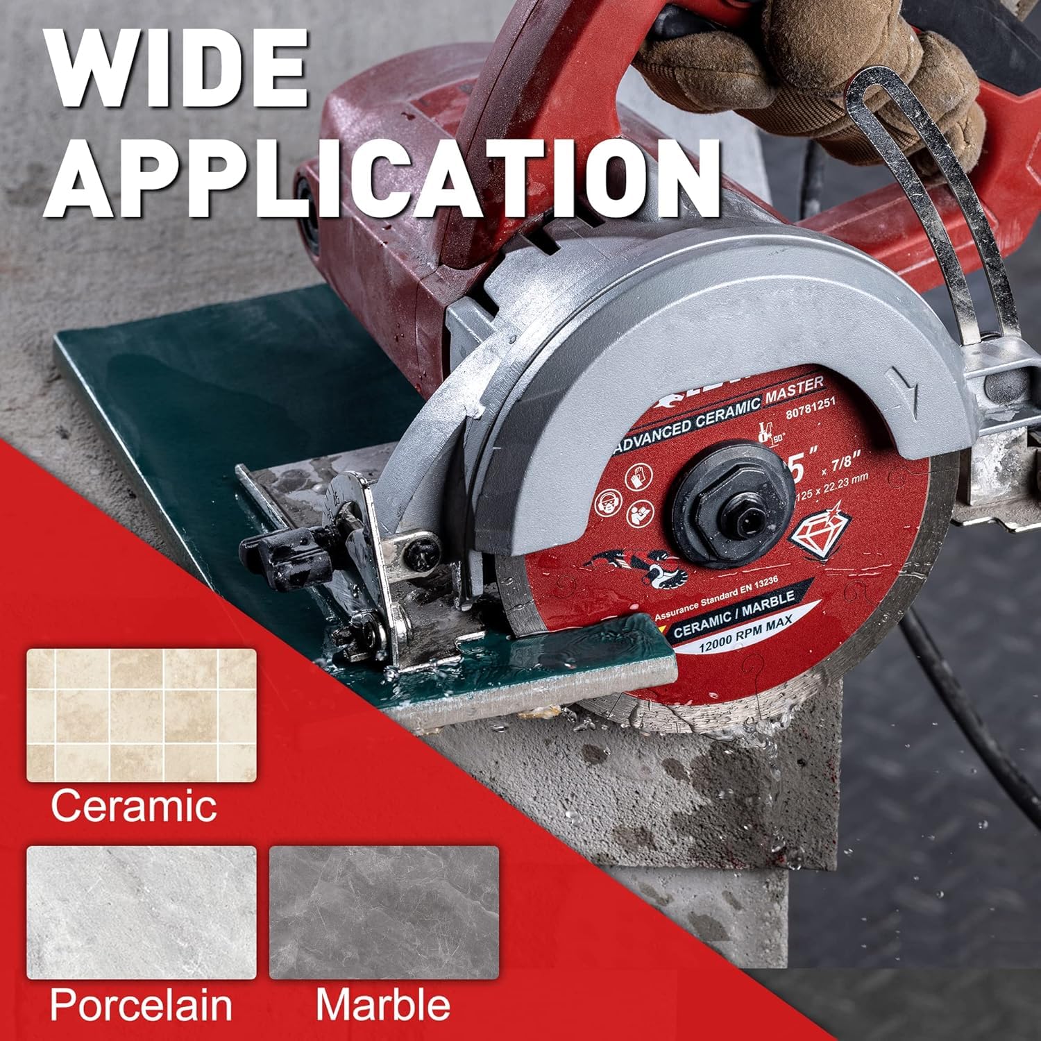 Diamantschneidscheiben 125mm Extra Thin Diamond Disc Cutting Disc für Fliesen Keramik Marmor Nass oder Trockenschnitt