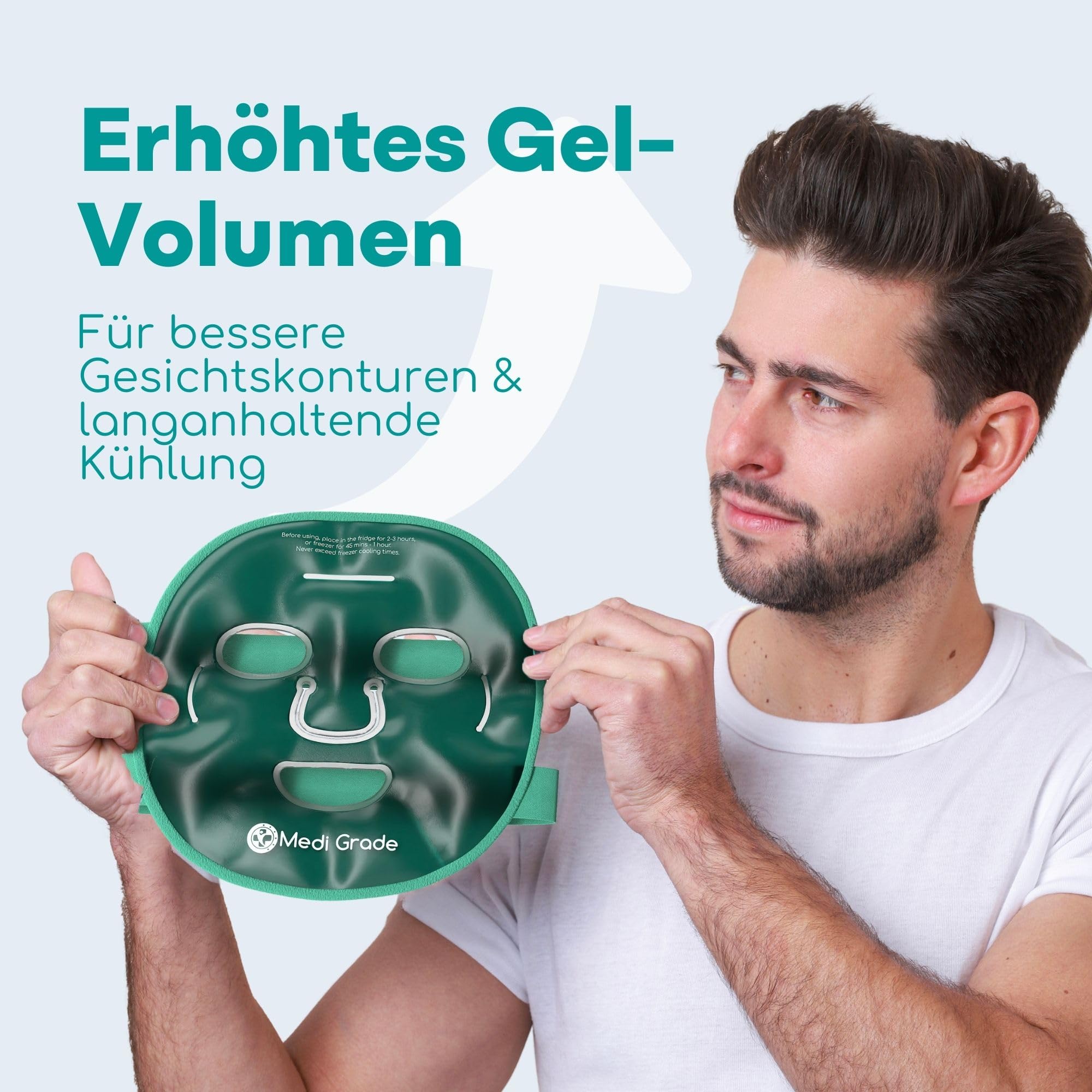 Kühlmaske Gesicht und Kühlende Augenpads – Augenmaske Kühlend mit Geltechnologie, Gesicht, Augen, Augenringe entfernen, Reduziert Schwellungen, Dunkle Ringe, mit Kühltasche