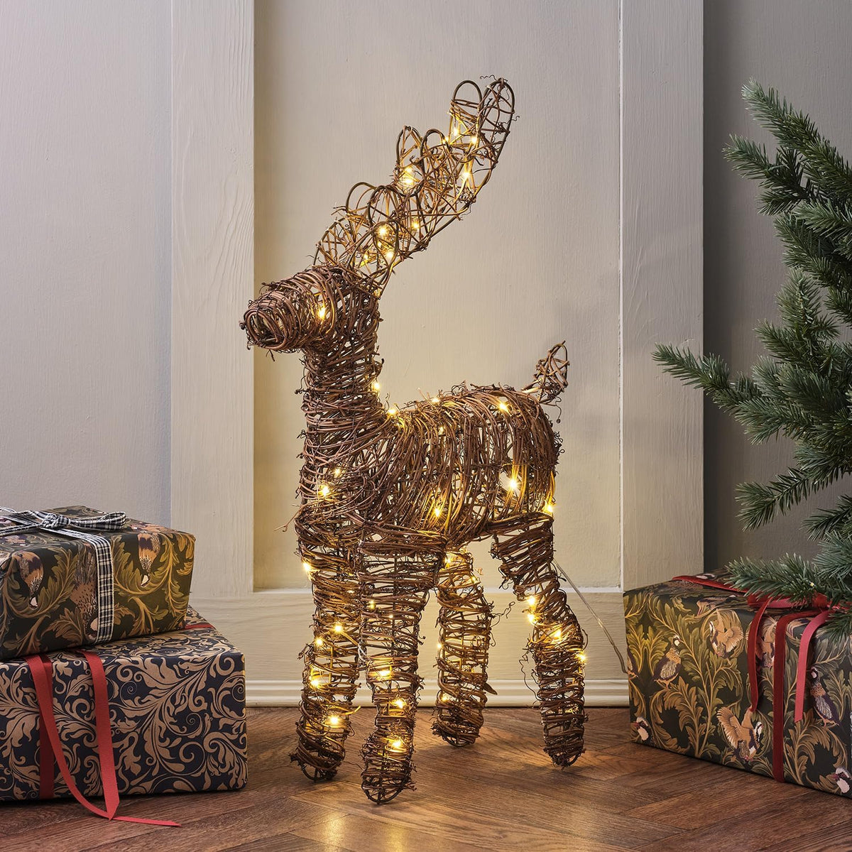 LED Rentier Figur Timer Weihnachtsbeleuchtung Innen Weihnachtsfigur Rentier Deko Innen