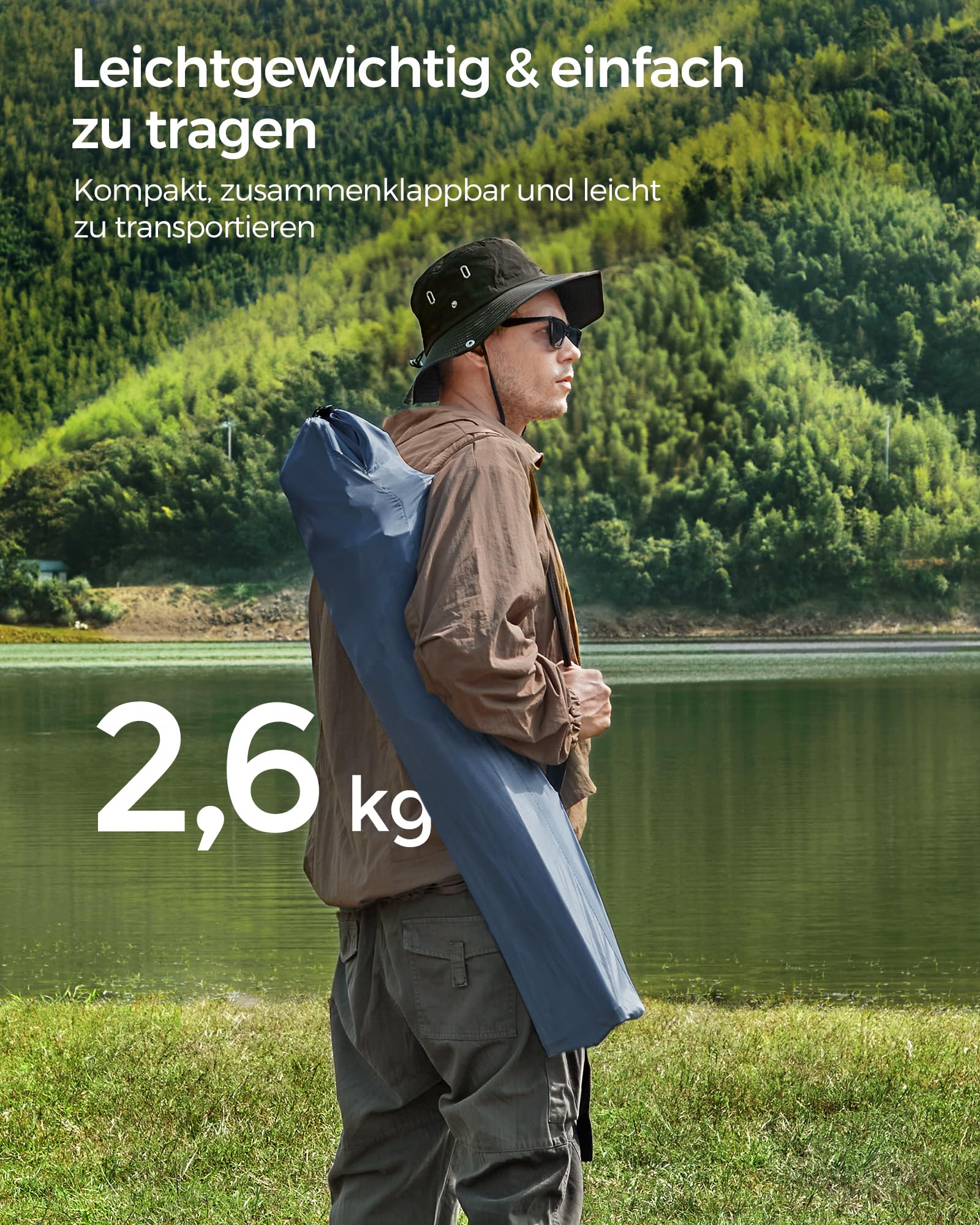 2er Set Klappstuhl Campingstuhl Bequeme Schwerlaststruktur bis 150kg belastbar mit Getränkehalter Outdoor Stuhl
