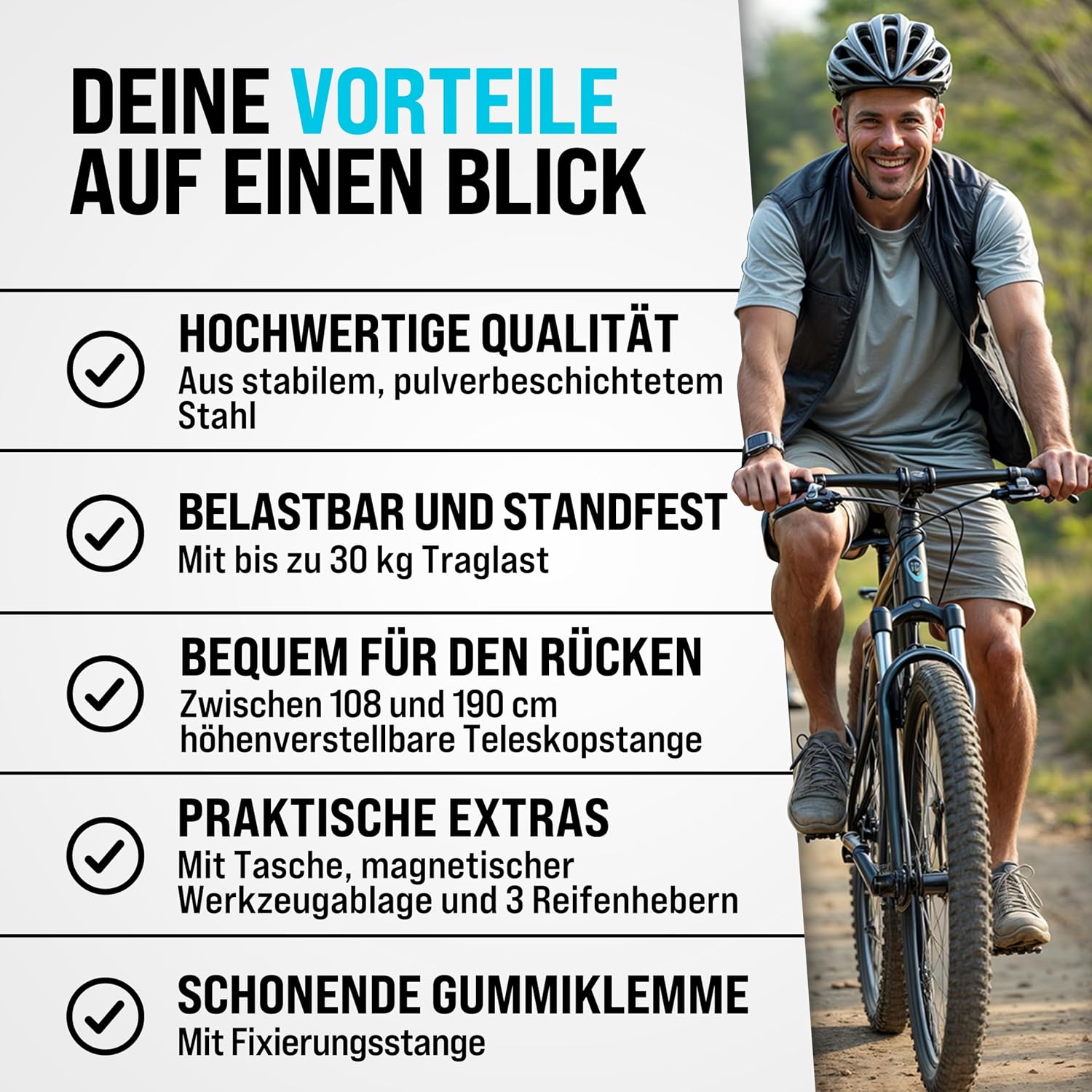 Fahrradmontageständer 30 kg mit Drehmomentschlüssel 1/4 Zoll Set Profi klappbar Tragetasche Reifenheber 1-25 Nm Bitset Transportbox