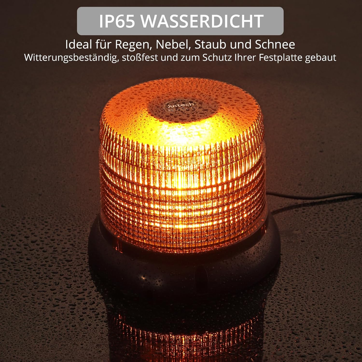 Warnleuchte Rundumleuchte 360° Gelb Blitzleuchte 7 modus mit 5m Netzkabel Doppelter Schraube 12V / 24V Warnlicht mit Magnetfuß Notfallblinklampe Magnet Transparent für Auto LKW usw