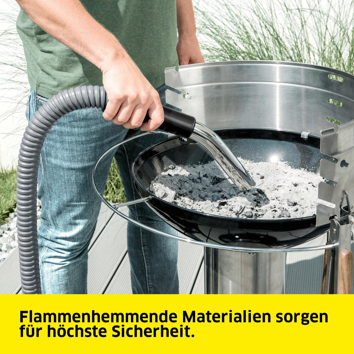 KÄRCHER Premium Aschesauger und Trockensauger Beutellos Schwarz/Silber Ideal für die Reinigung von Kaminen Pelletöfen und Grills