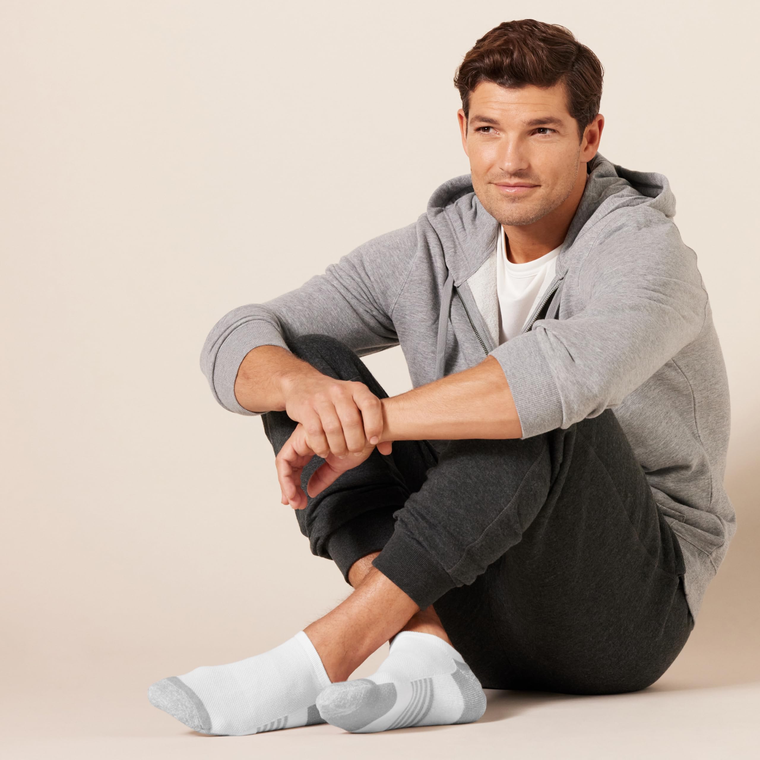 Funktions-Sport-Socken für Herren, Socken aus Baumwolle, gepolstert, 6 Paar