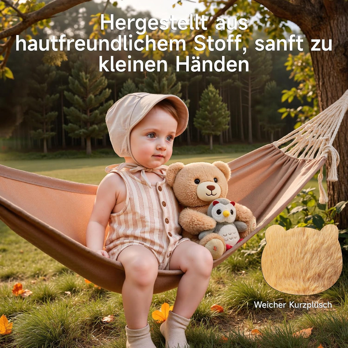 Musikalischer Kuschelbär mit Eule, Interaktives Sprechendes Plüschtier, Aufnahme Wiederholungsfunktion Stofftier, Geschenk für Kinder, Baby