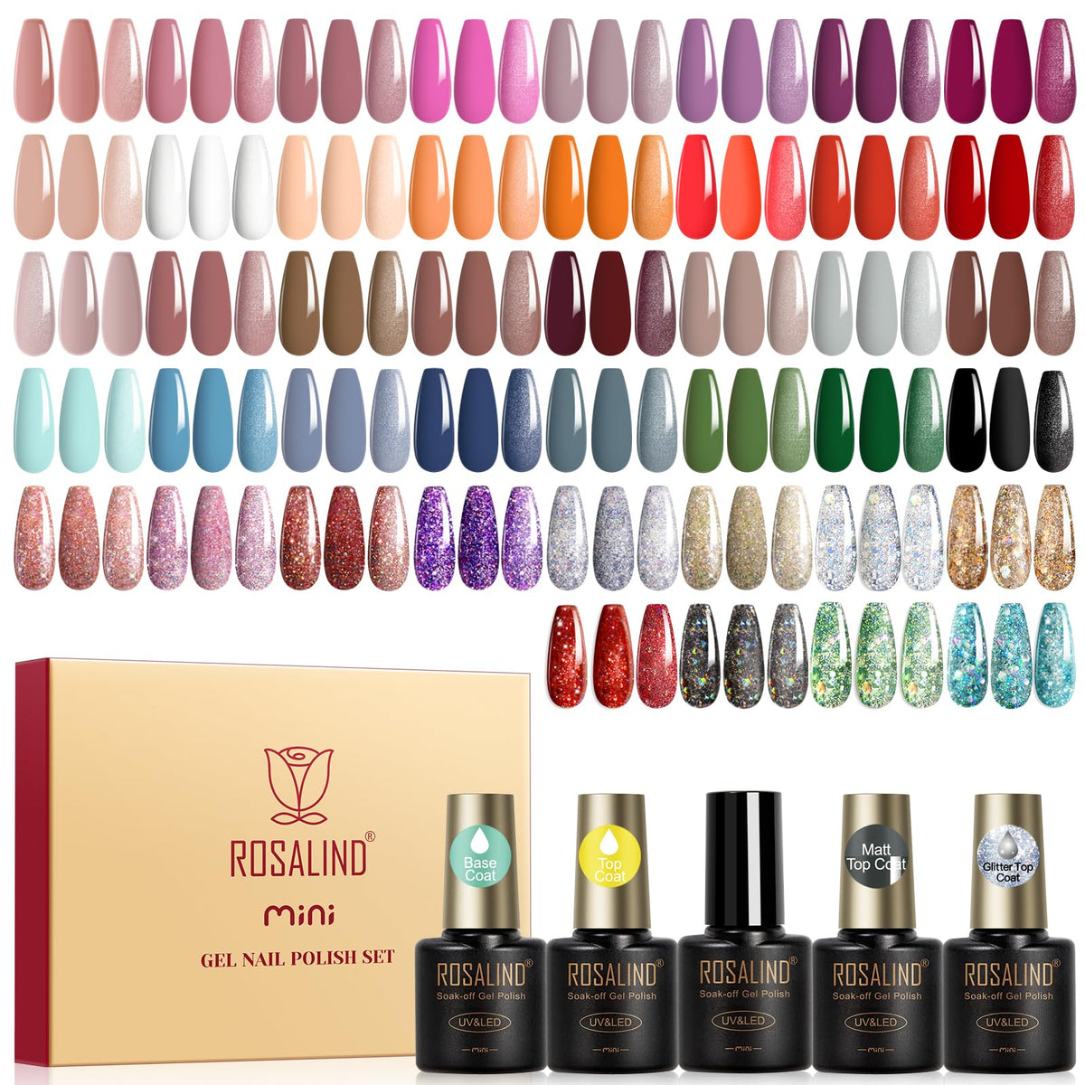 UV Nagellack Set Weiß Rosa Violett Rot Grün Blau Gel