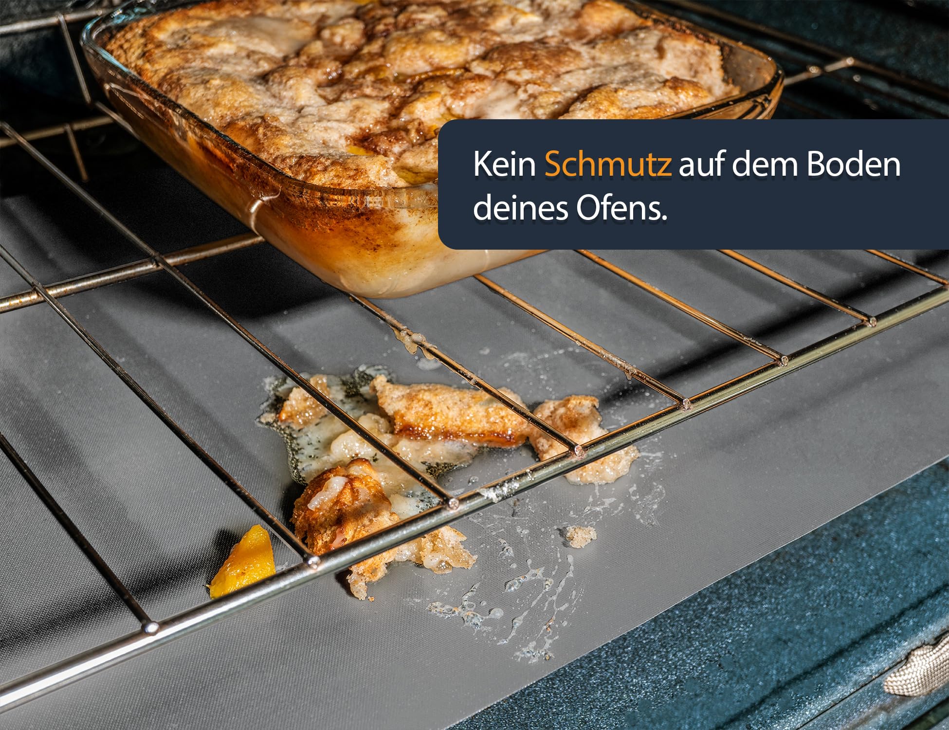 Dauerbackfolie für Backofen und Grill, Backpapier wiederverwendbar geeignet für Elektro- und Gasbackofen, antihaftbeschichtet, für den Backofenboden, BPA- und PFOA-frei (3er Pack)