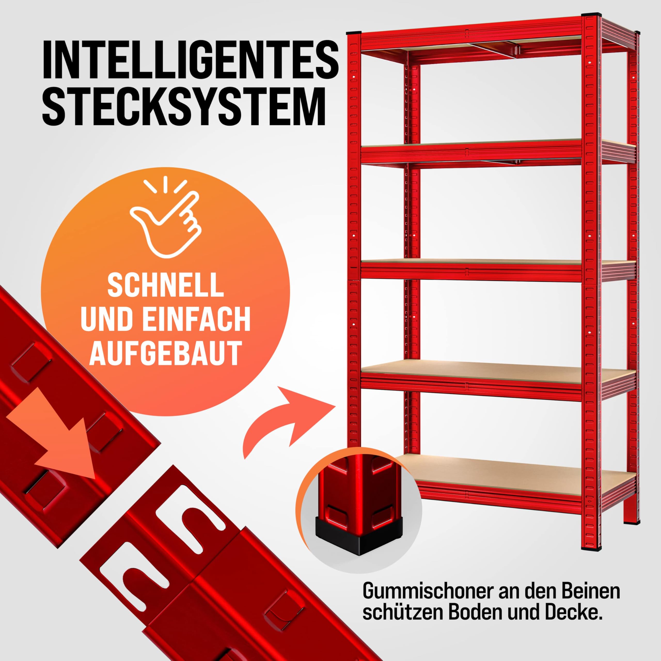 2er Set Schwerlastregal 180x90x40cm