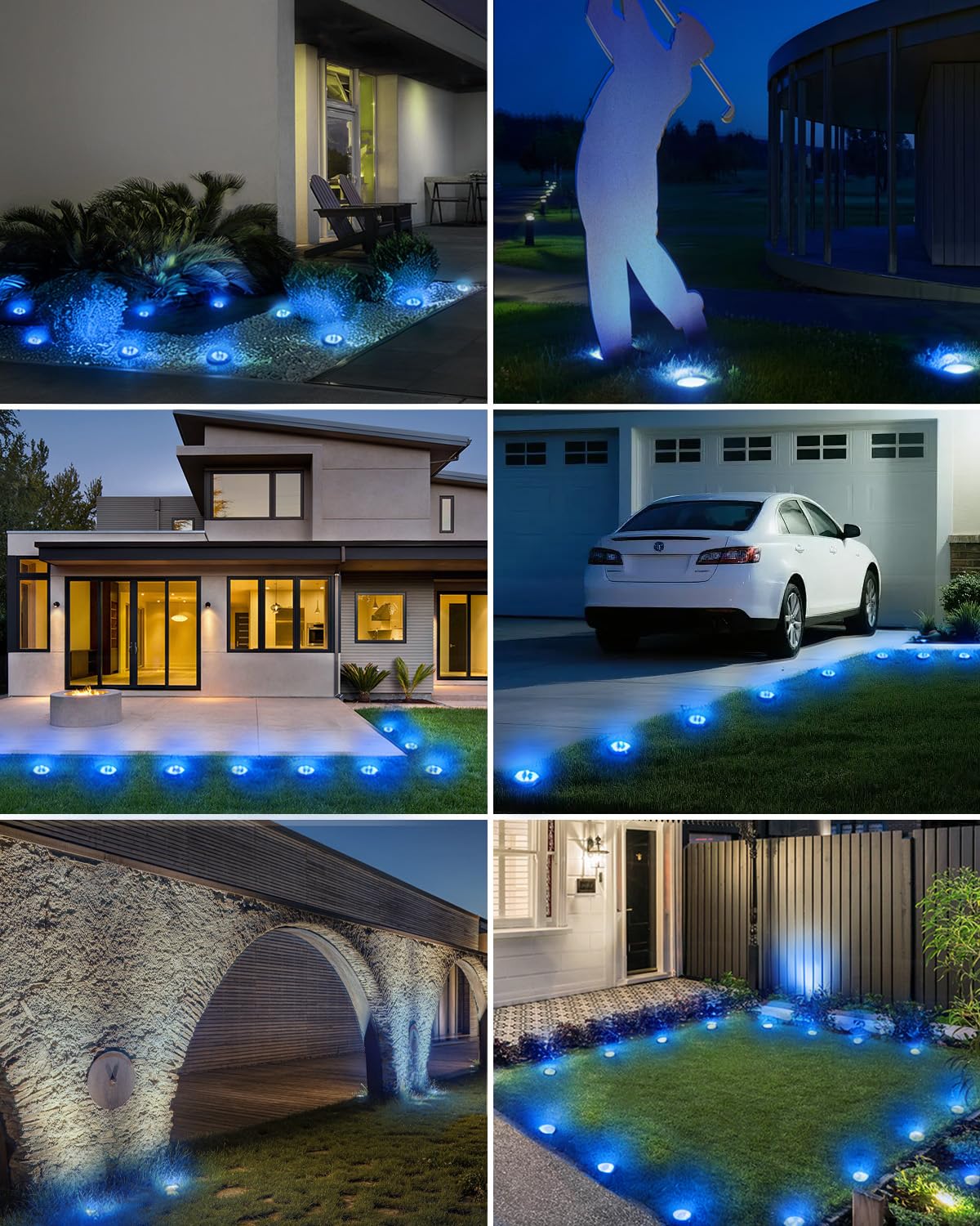 Solar Bodenleuchten Aussen, 8 LED Gartenbeleuchtung Solar Wasserdicht Boden Solarleuchten, Solarlampen für Außen Garten Rasen Auffahrt Gehweg