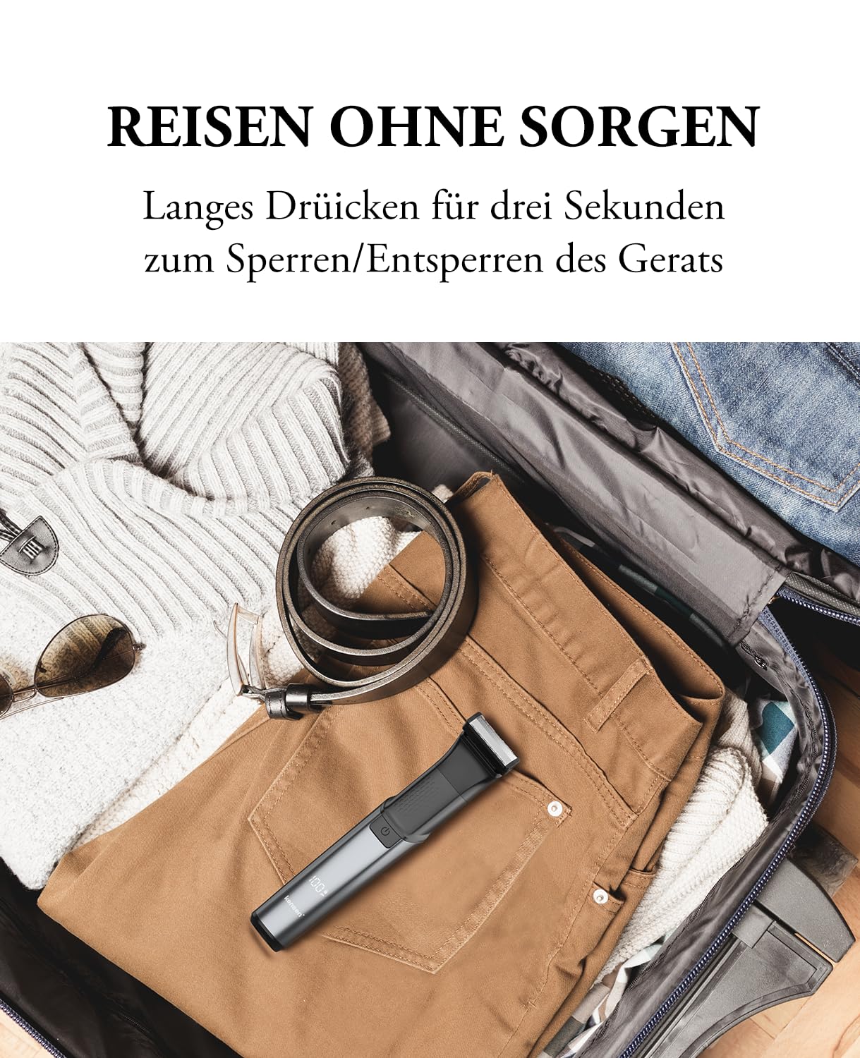 kensen Intimrasierer Mann, Rasierer Herren Intimbereich 2 In 1 Körperrasierer Herren Nass- & Trockenanwendung Intim Rasierer Männer Typ-C Body Groomer Men Aufsteckkämme Brust Achselhöhle Leiste