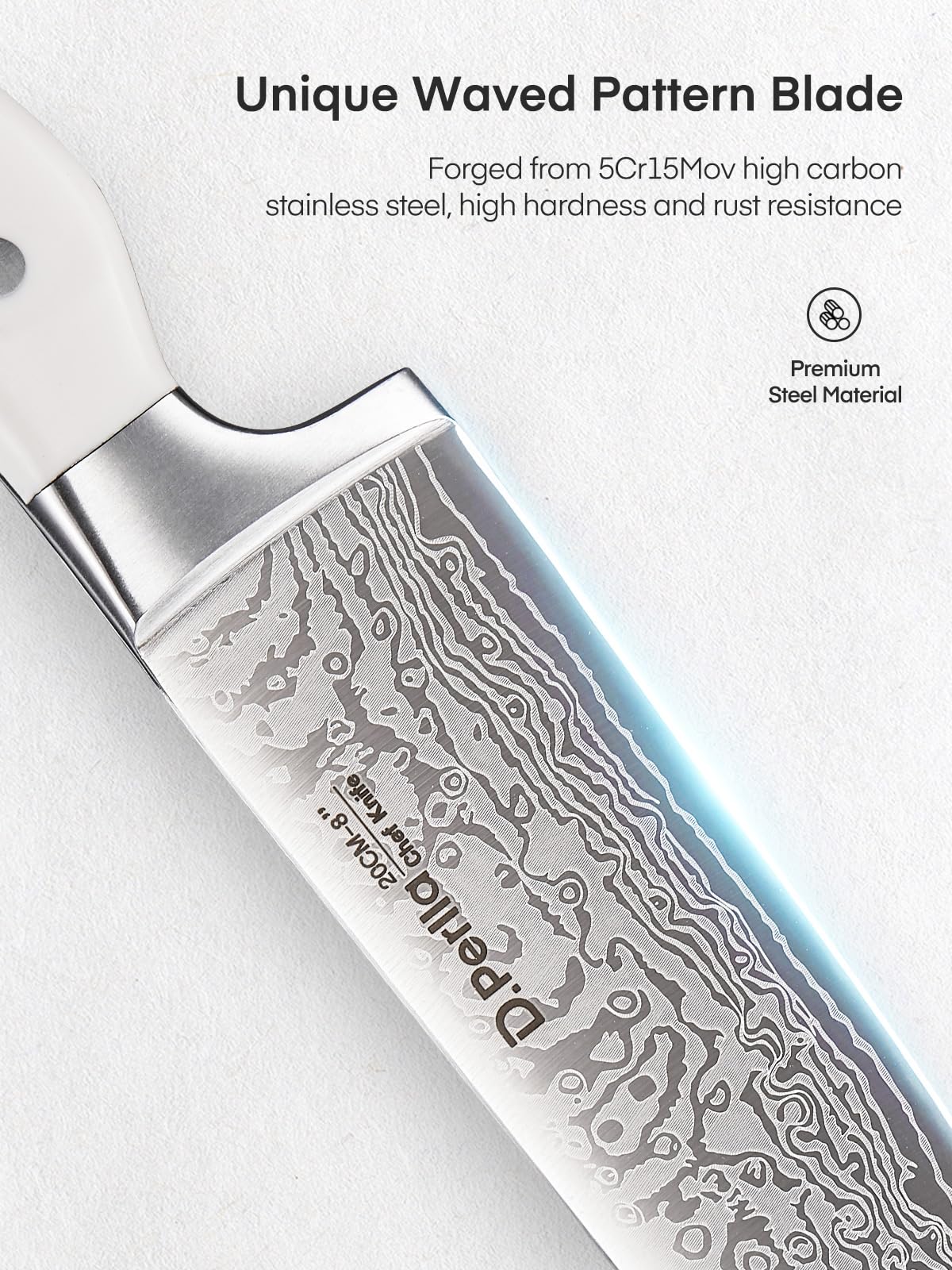 Messerblock Set, 14-teiliger selbstschärfender Messerblock mit Messer, scharfer Edelstahlmessersatz mit Kunststoffgriff und Holzblock, professionelles Küchenmesserset