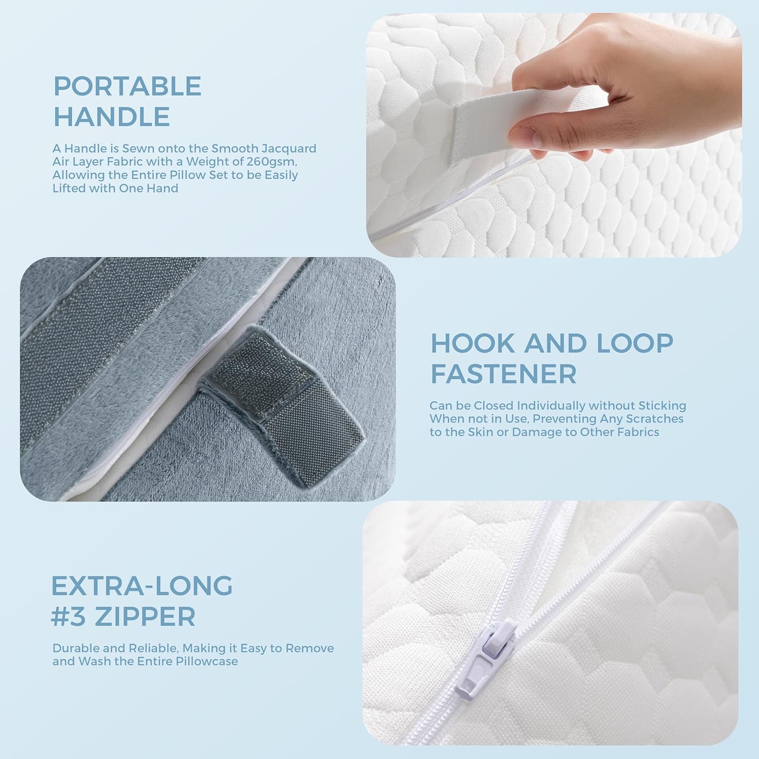 3-in-1 Orthopädisches Bettkeilkissenset, verstellbarer Memory-Schaum, Faltdreieckkissen zur Unterstützung von Beinen, Knien, Schlafapnoe, Rückenschmerzen, Linderung von Sodbrennen, Schnarchen