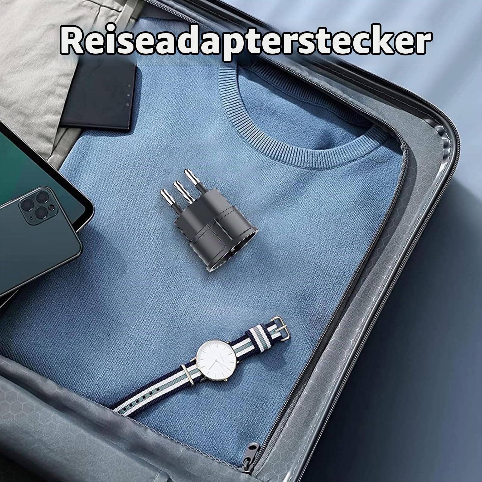 Reiseadapter Schweiz auf EU Adapterstecker, 3 Stück Schweiz auf EU Reisestecker Adapter, Liechtenstein auf EU Adapterstecker 3 poliger Schweizer Stecker auf 2 polige DE Buchse Schweizer Steckdose