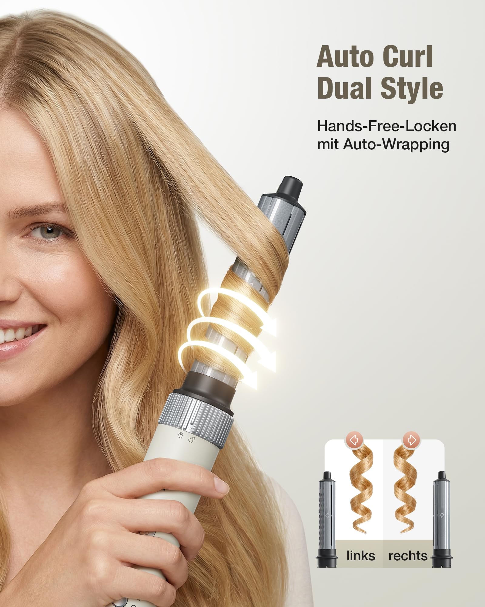 6-in-1 Hairstyler, Airstyler, Lockenstab, 110000 U/Min Hochgeschwindigkeit Lonen Föhn Locken oder Glätten, Föhnbürste Warmluftbürste Rundbürstenföhn Lockenföhn Haartrockner- Rosa