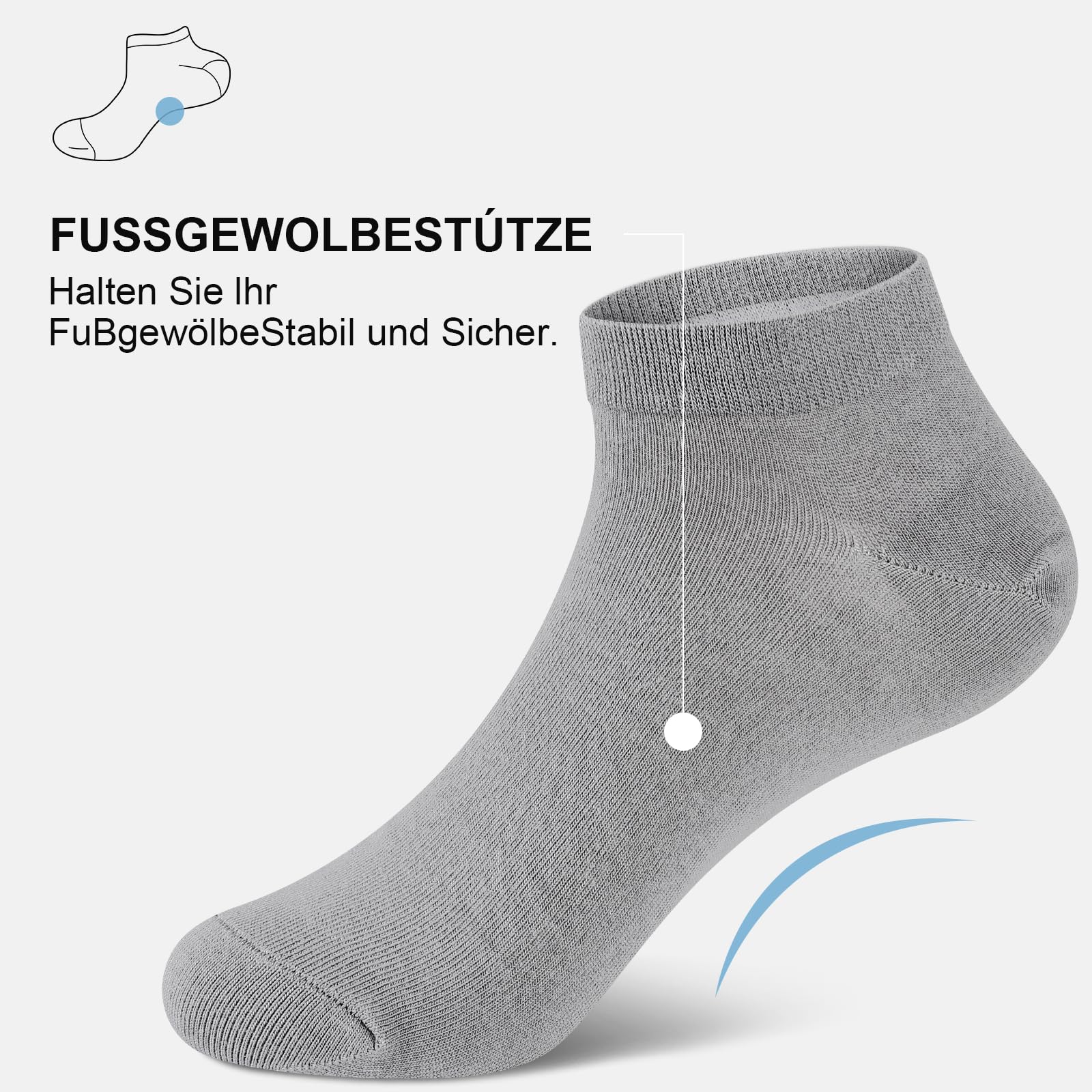 Sneaker Socken Herren Damen 10 Paar Kurzsocken Baumwolle