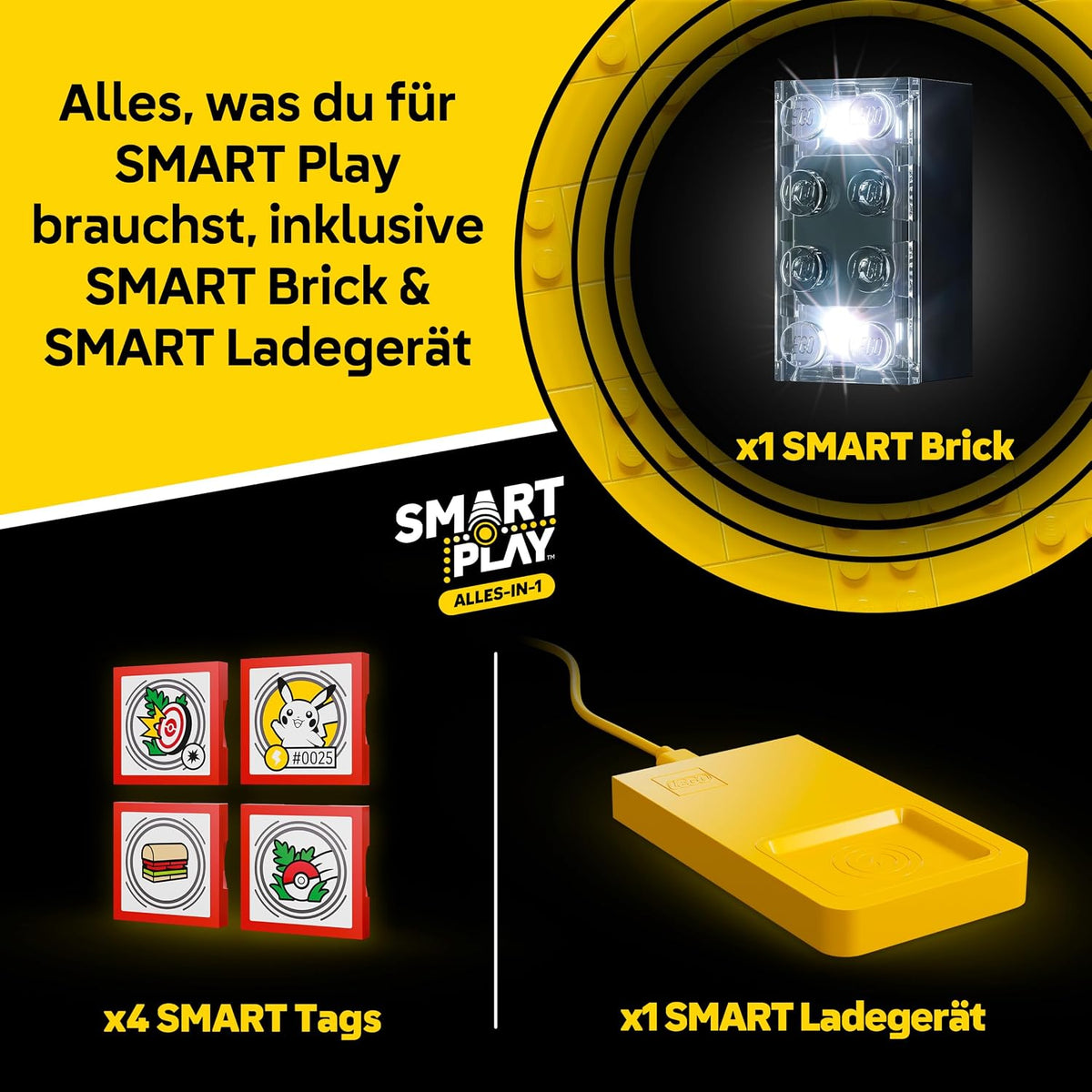 LEGO Pokémon SMART Play: Trainingshaus mit Pikachu - interaktives All-in-1 Spielset mit SMART Brick, 4 Tags, Figur und Ladegerät - Geschenkidee für Kinder ab 6 Jahren - 72164